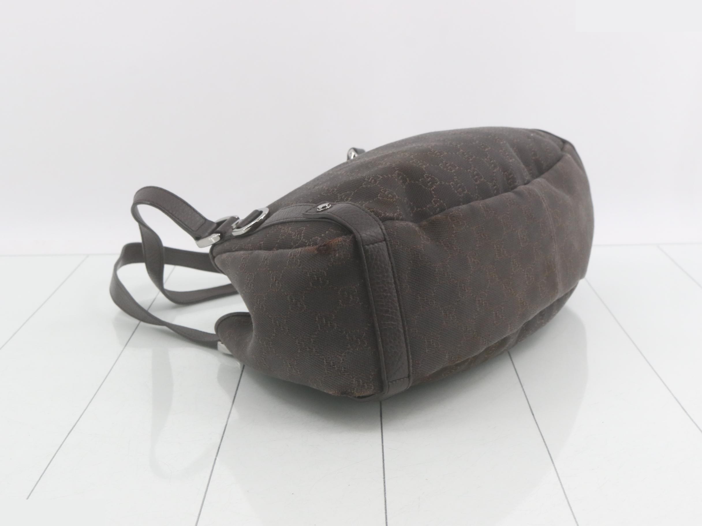 Abbey GG Canvas Leather Semi-Shoulder Bag, Dark Brown — view 5