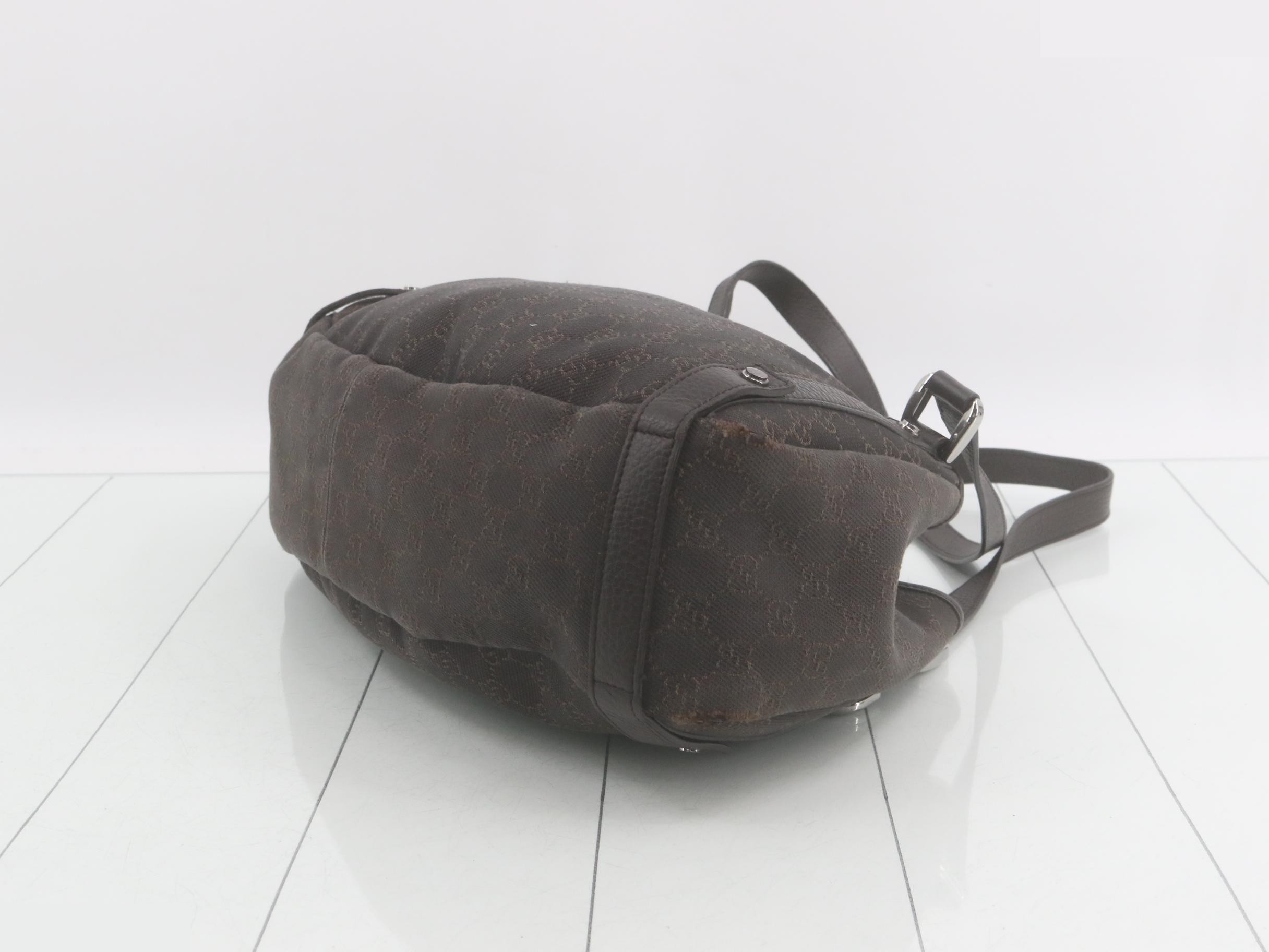 Abbey GG Canvas Leather Semi-Shoulder Bag, Dark Brown — view 6