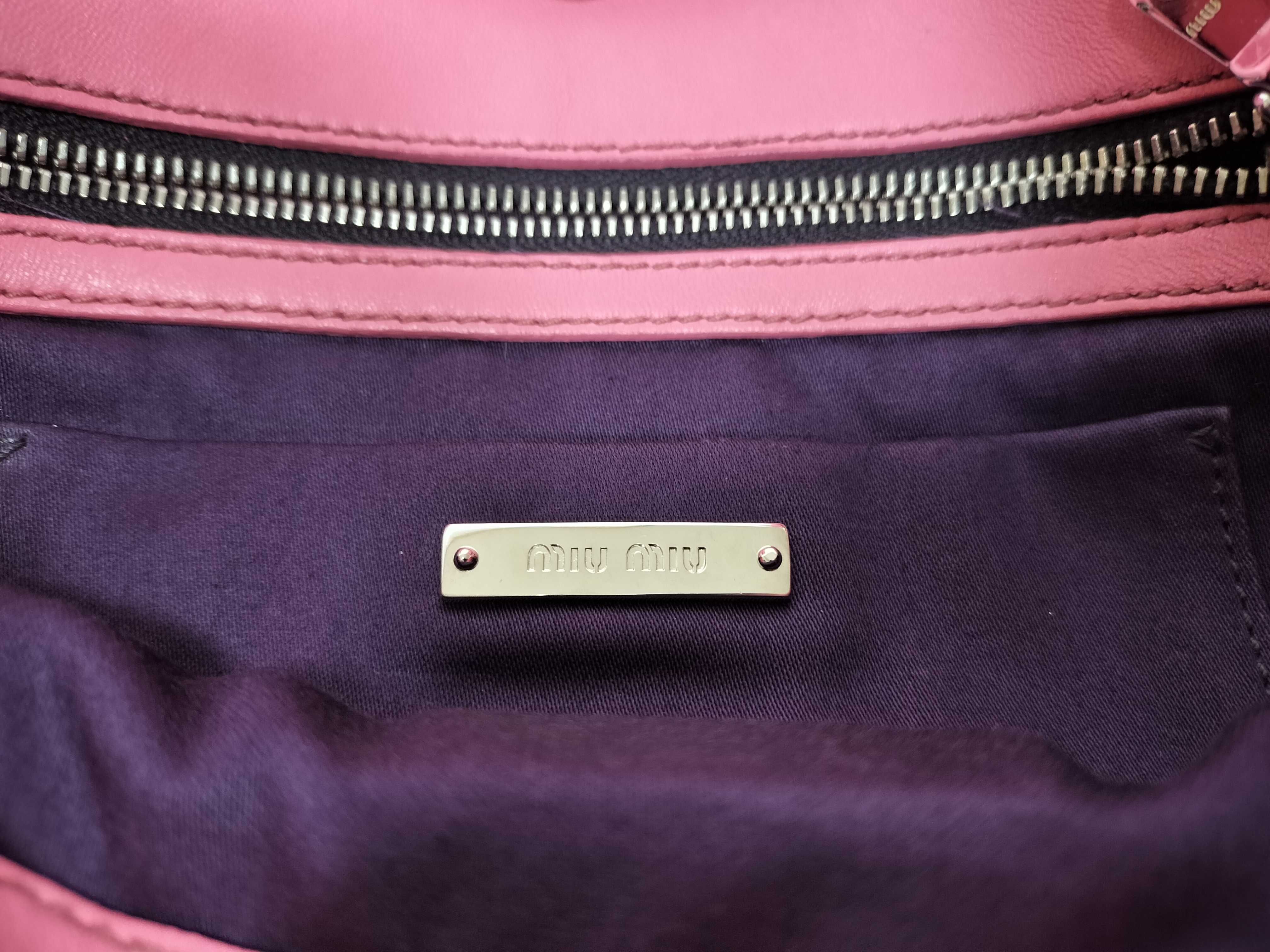 Nappa Crystal Leather Pink Silver Matelassé Shoulder Bag — view 12