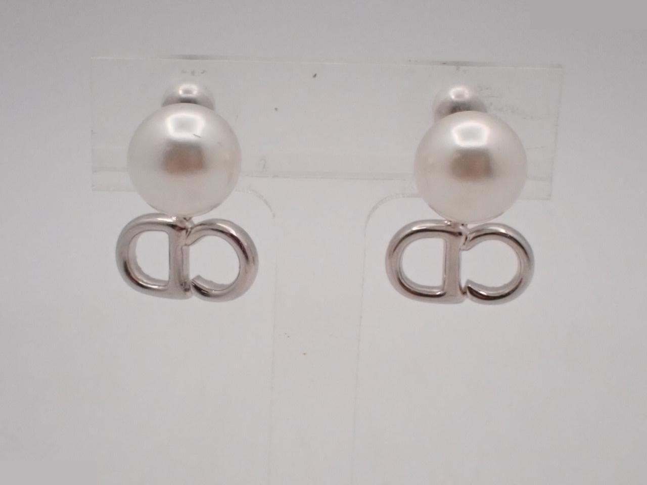 CD logo rhinestone earrings — view 2