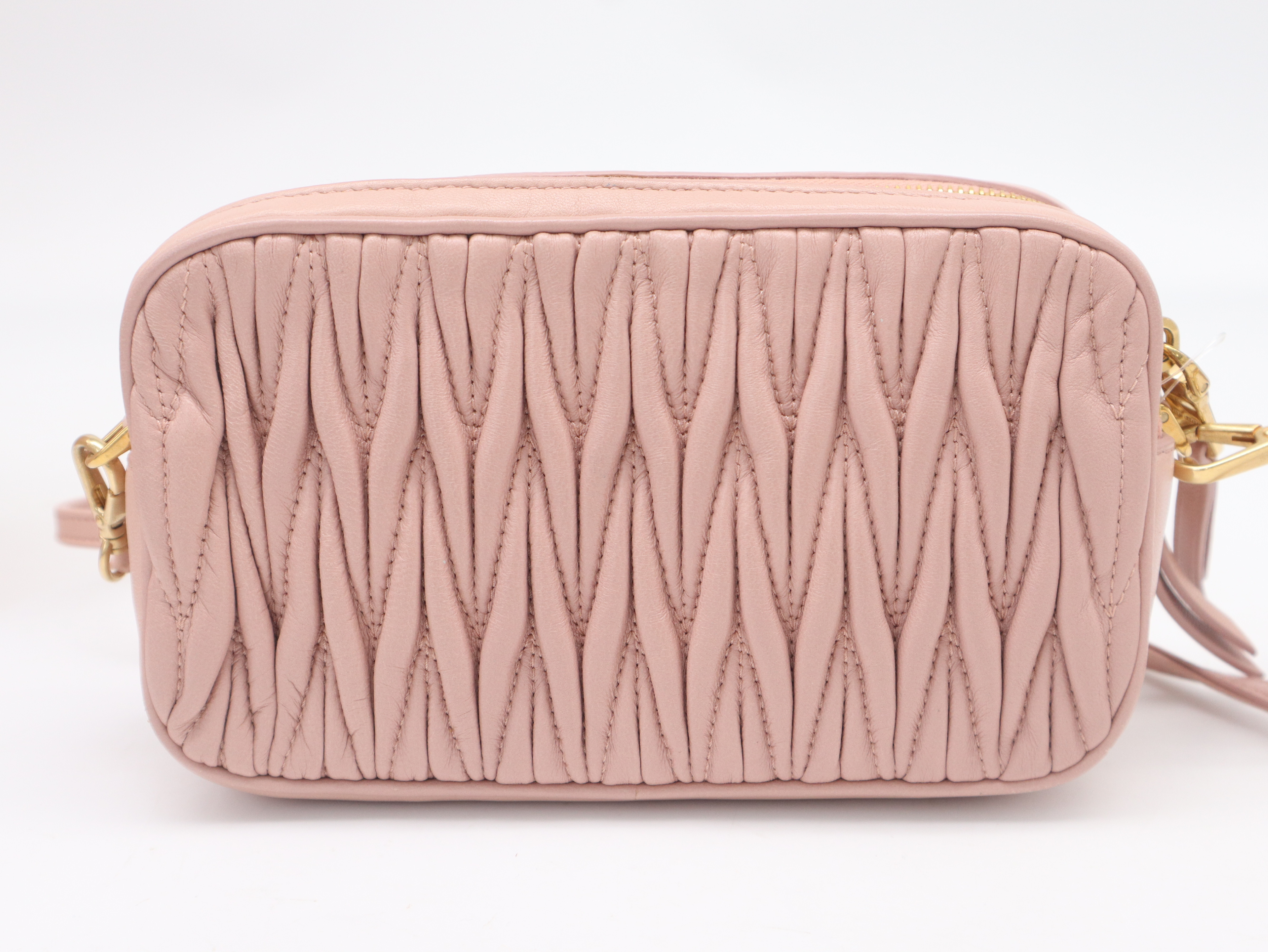 5NF011 Matelassé Leather Pink Shoulder Bag with Box — view 2