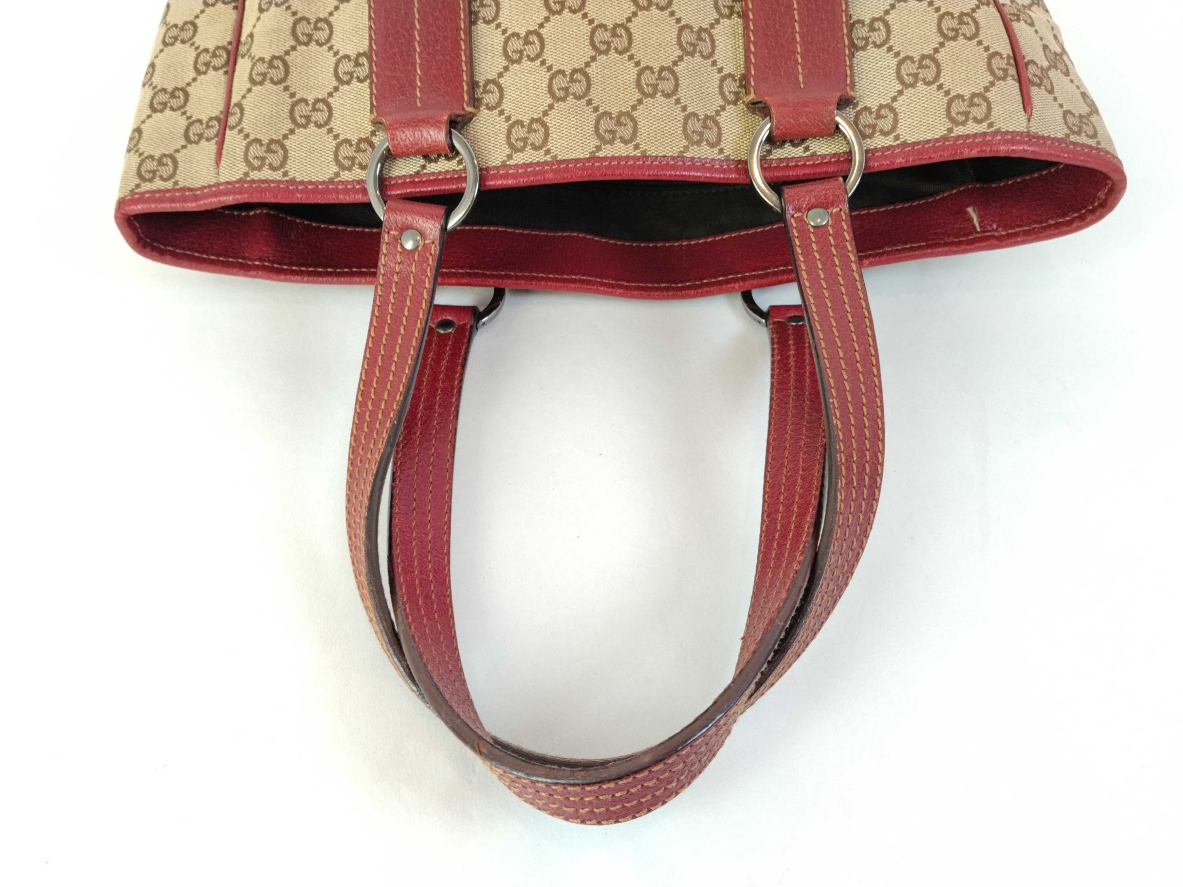 GG Canvas Tote Bag, Gucci Handbag, Tote Bag, GG Canvas Leather, Beige Tote Bag — view 3