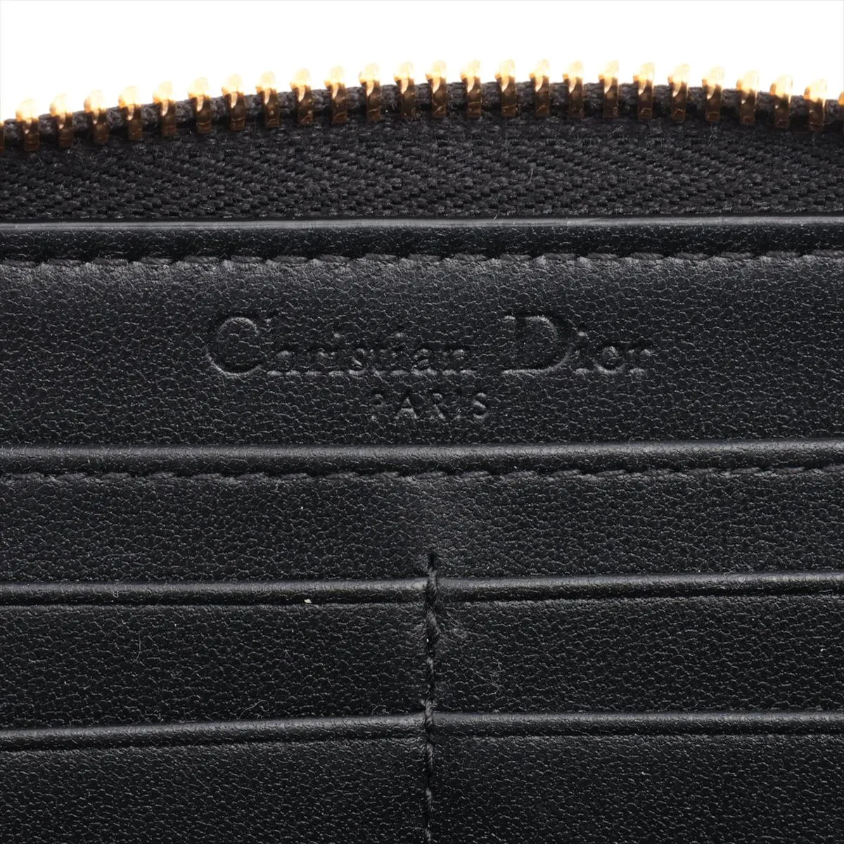 Lady Dior Cannage Leather Round Zip Wallet, Black — view 11