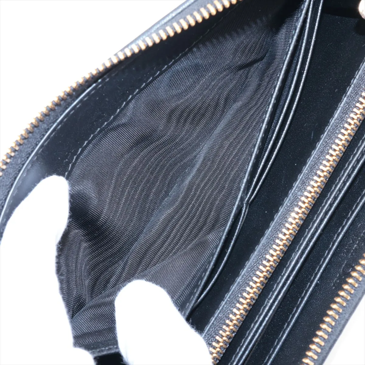 Lady Dior Cannage Leather Round Zip Wallet, Black — view 4