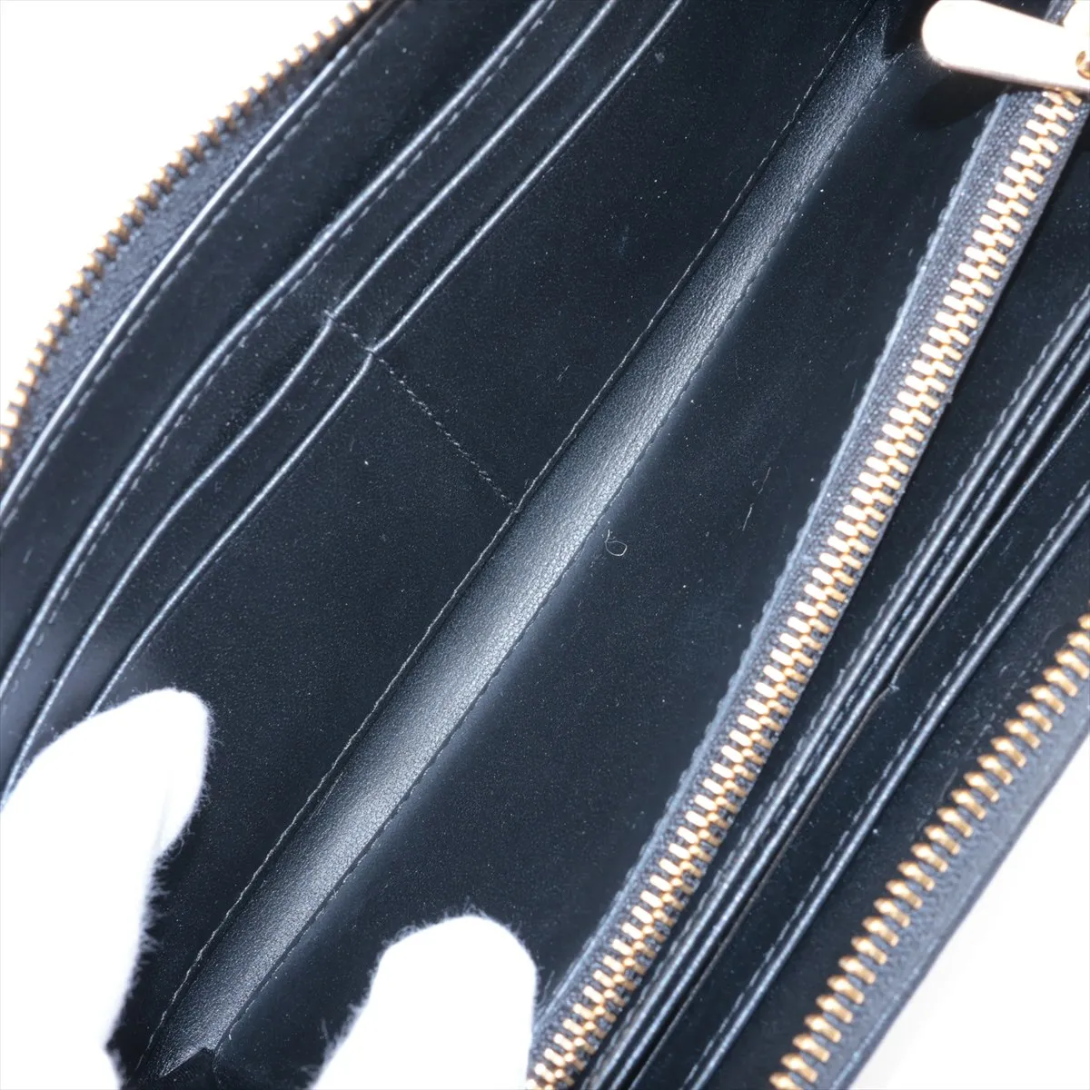 Lady Dior Cannage Leather Round Zip Wallet, Black — view 5