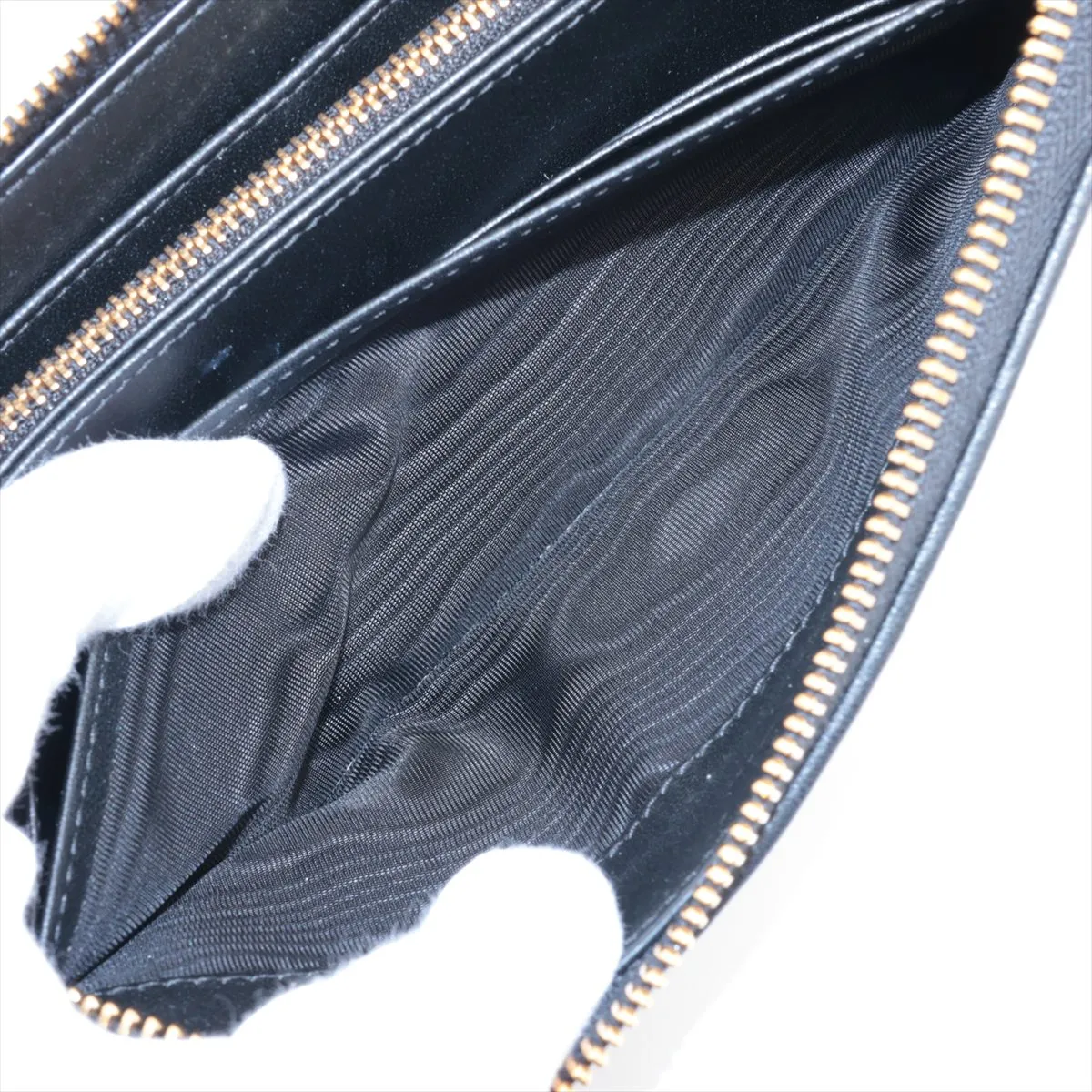 Lady Dior Cannage Leather Round Zip Wallet, Black — view 9