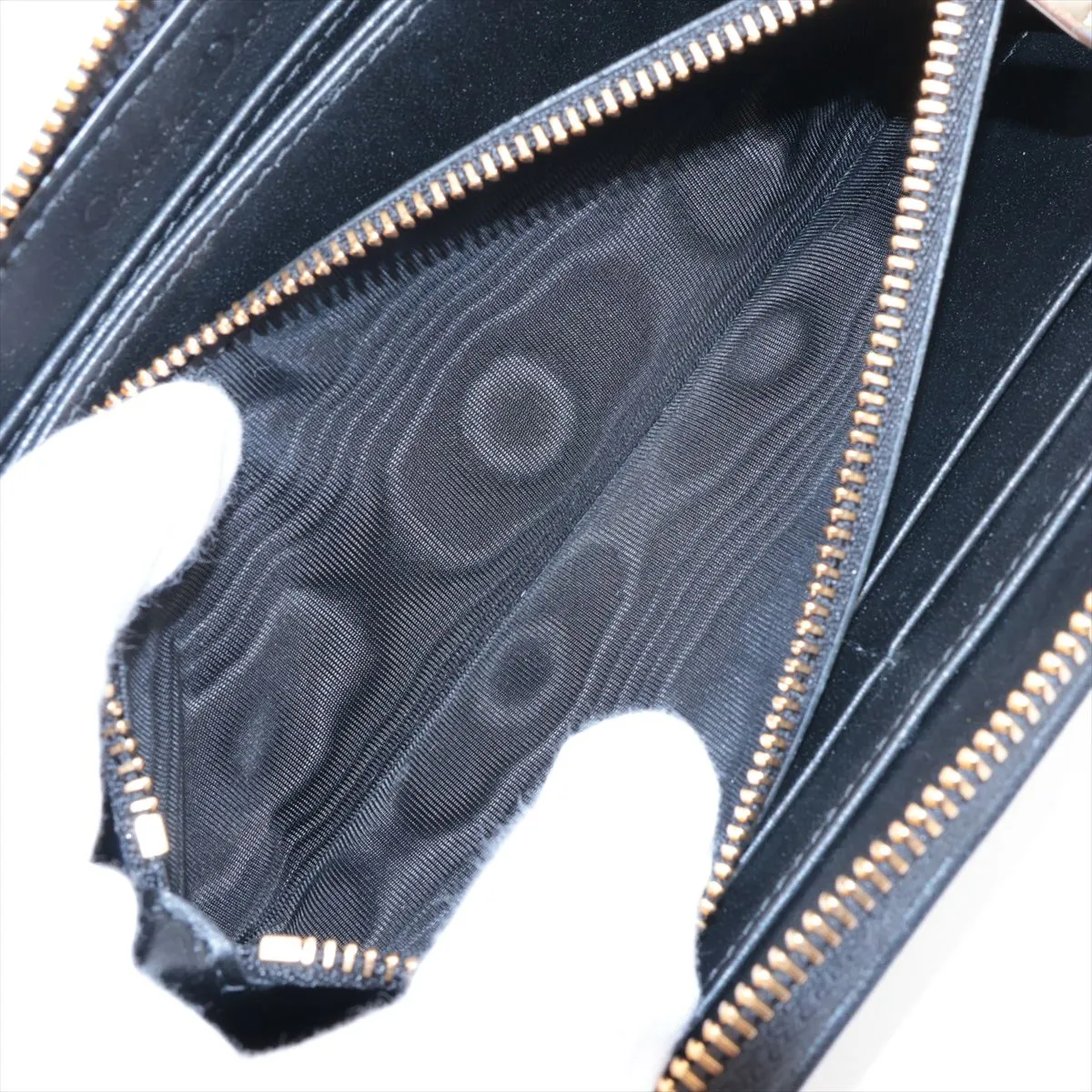 Lady Dior Cannage Leather Round Zip Wallet, Black — view 10
