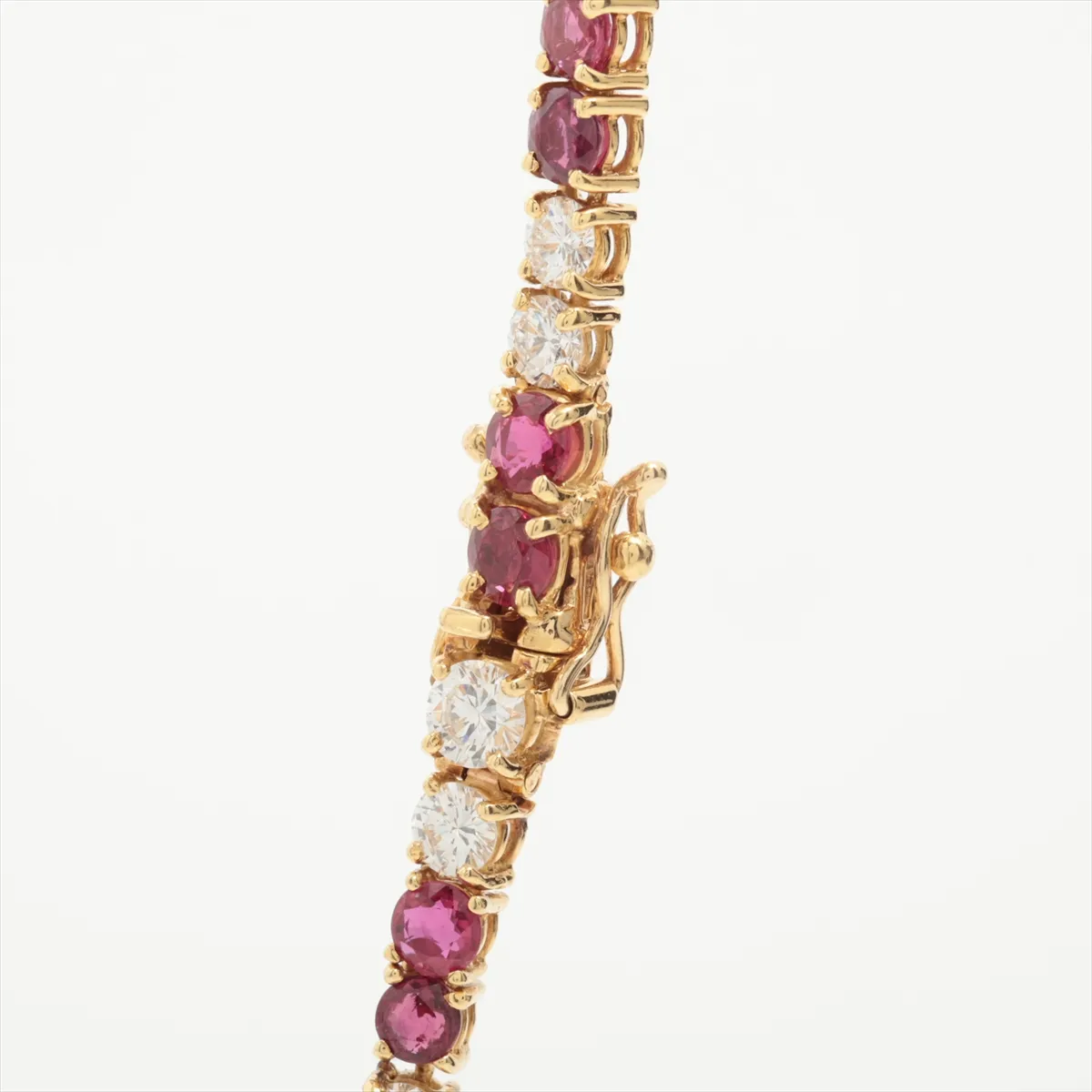 Ruby and Diamond Necklace, 750 (YG) x 18K (YG), 31.0g. Serial number unknown. Stone chipped, — view 4