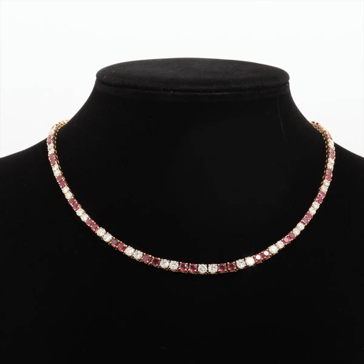 Ruby and Diamond Necklace, 750 (YG) x 18K (YG), 31.0g. Serial number unknown. Stone chipped, — view 6