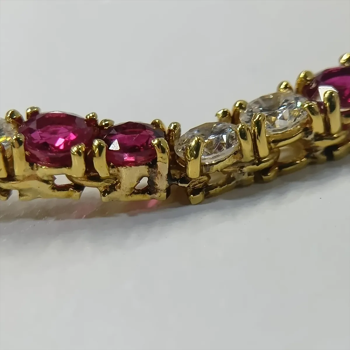 Ruby and Diamond Necklace, 750 (YG) x 18K (YG), 31.0g. Serial number unknown. Stone chipped, — view 7