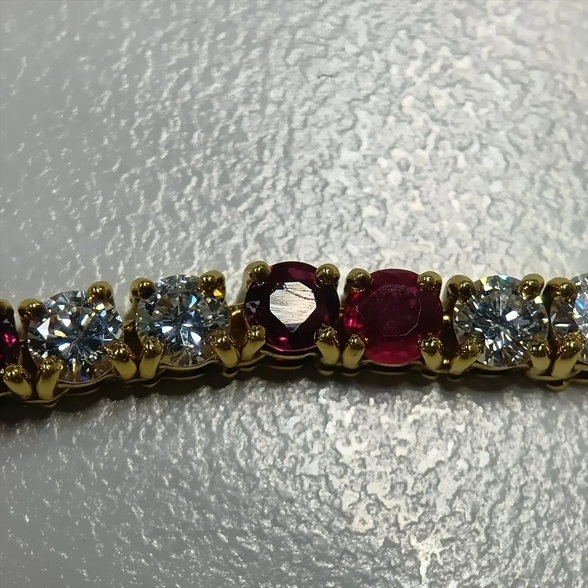 Ruby and Diamond Necklace, 750 (YG) x 18K (YG), 31.0g. Serial number unknown. Stone chipped, — view 9