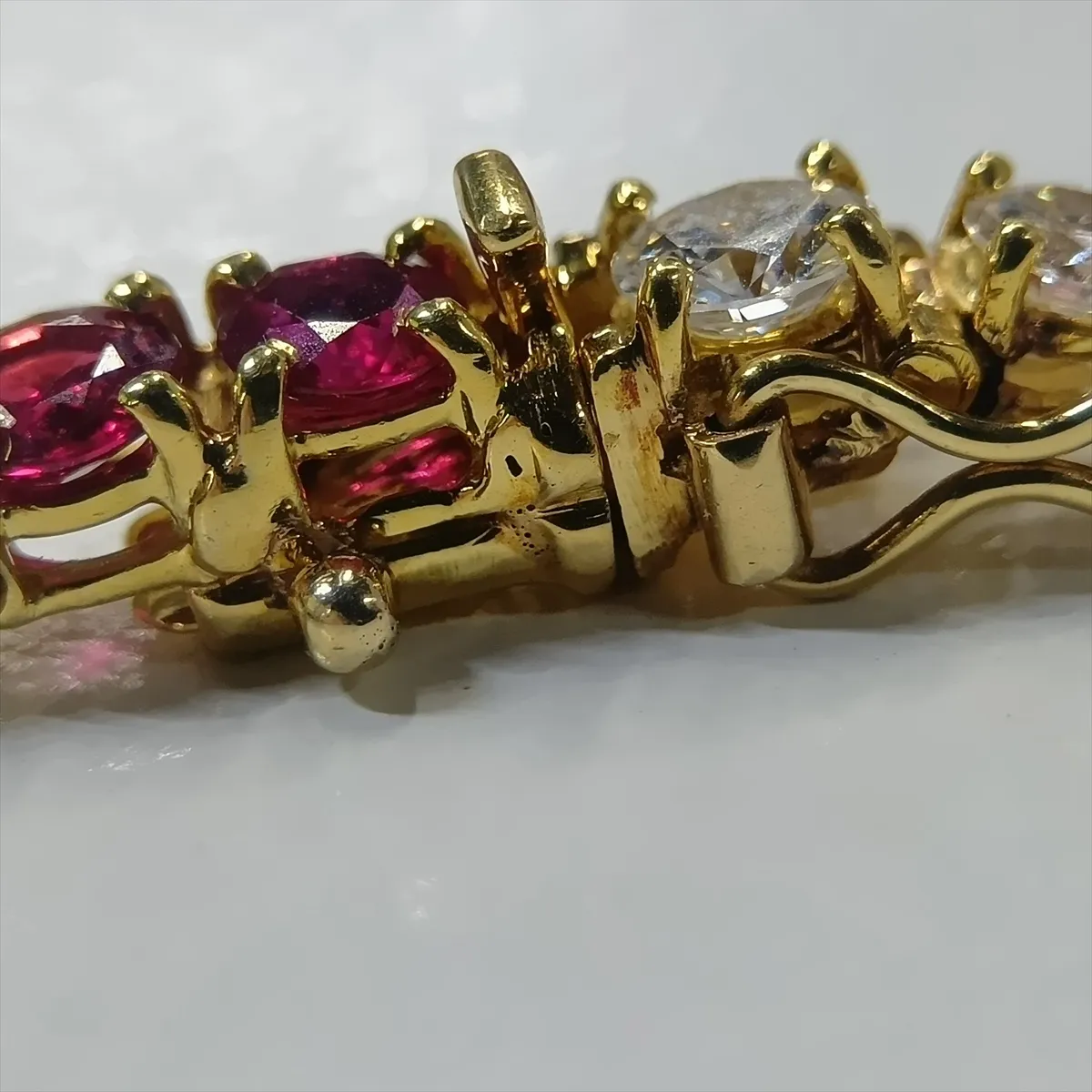 Ruby and Diamond Necklace, 750 (YG) x 18K (YG), 31.0g. Serial number unknown. Stone chipped, — view 10