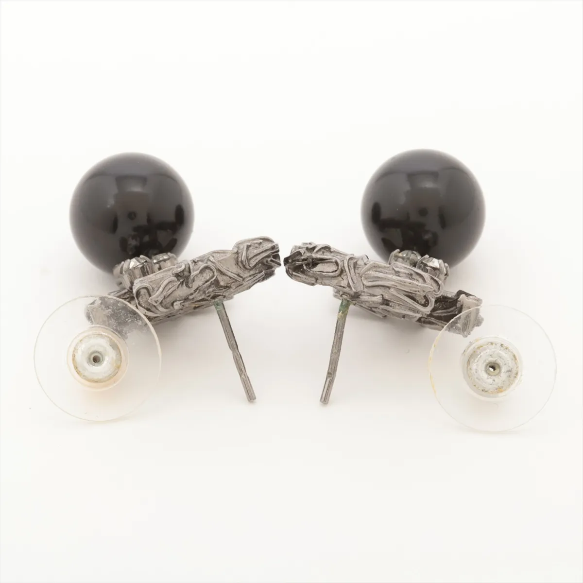 Coco Mark B12A Earrings (Pair) Metal x Rhinestone Silver — view 4