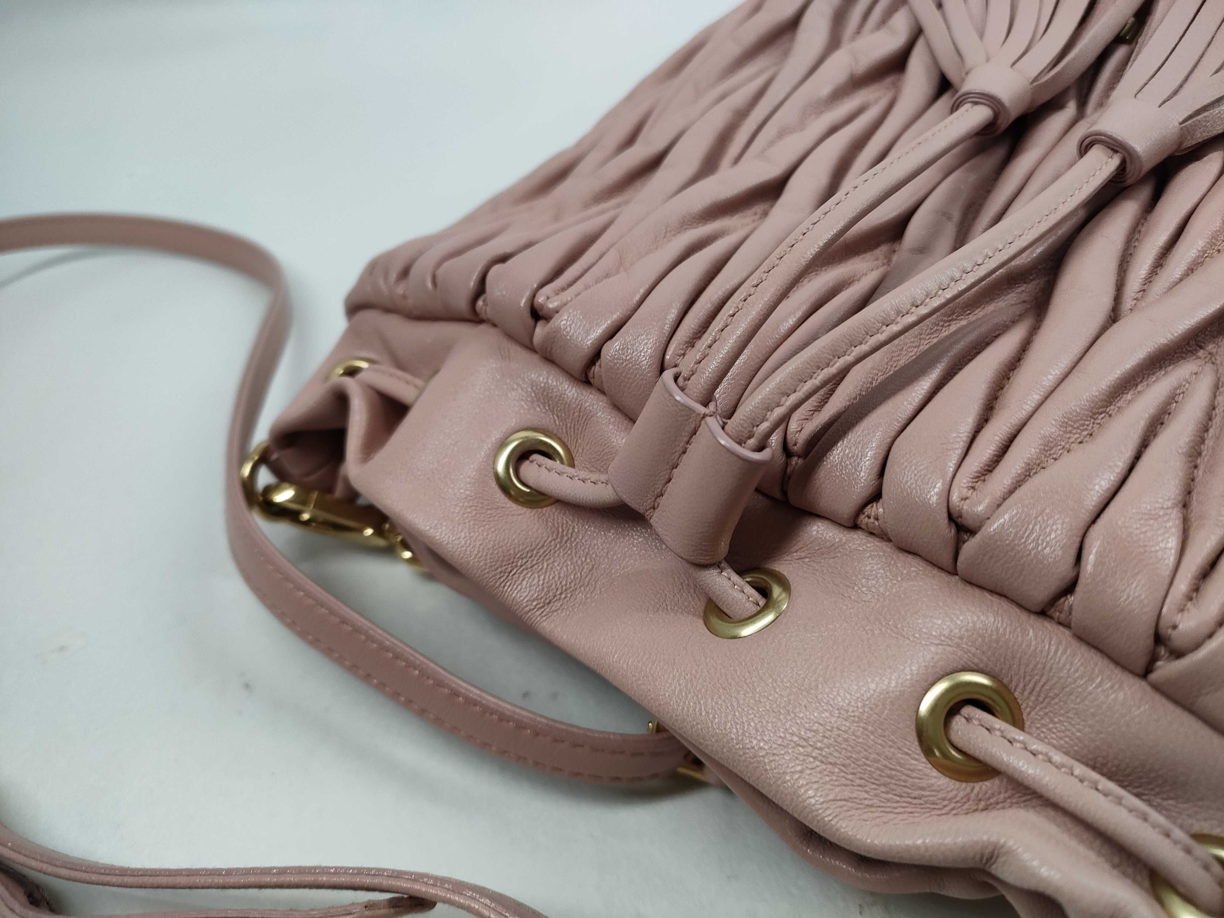 Matelassé Leather Bucket Bag — view 8