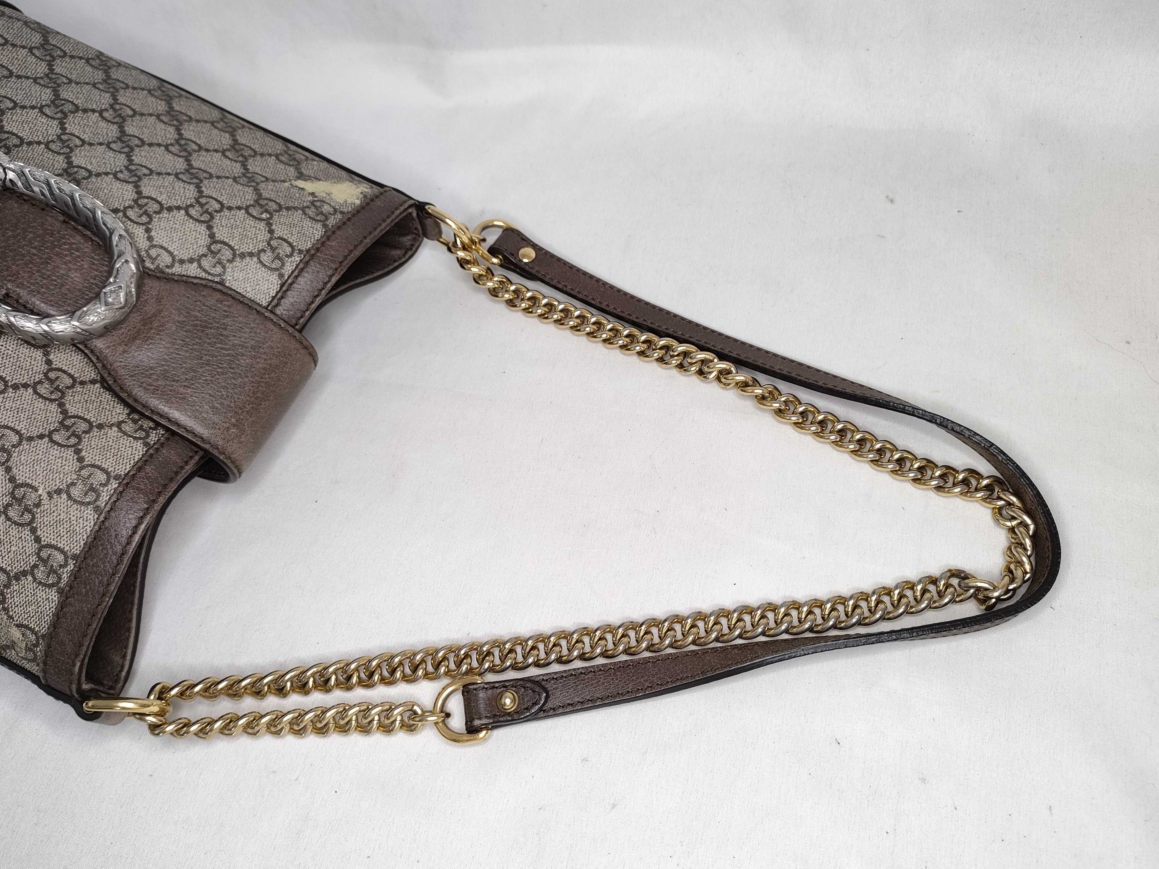 GG Supreme 499622 GG Supreme Dionysus Chain Shoulder Bag with Tiger Head Closure — view 3