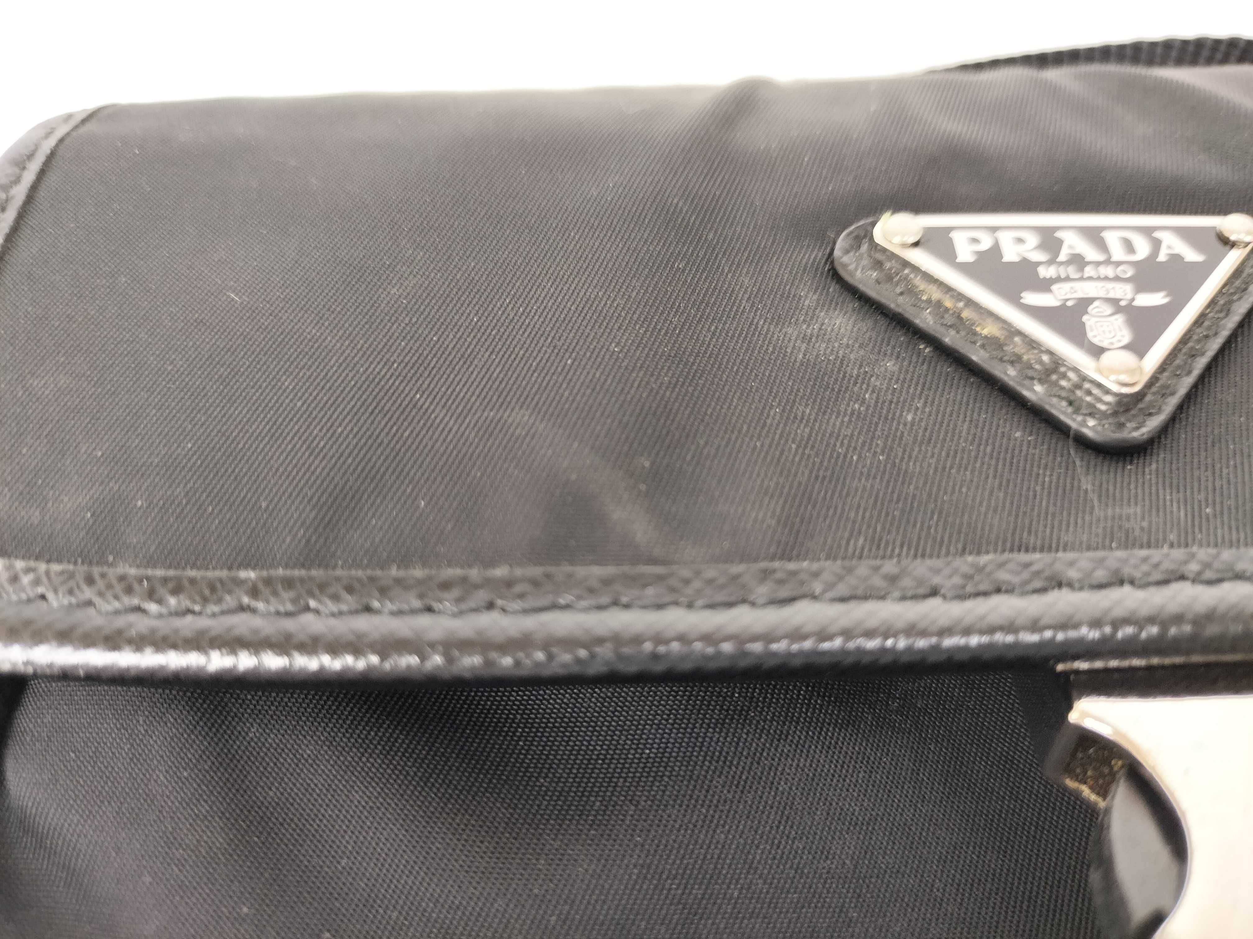 Nylon Prada Pocono Shoulder Bag, Black — view 15