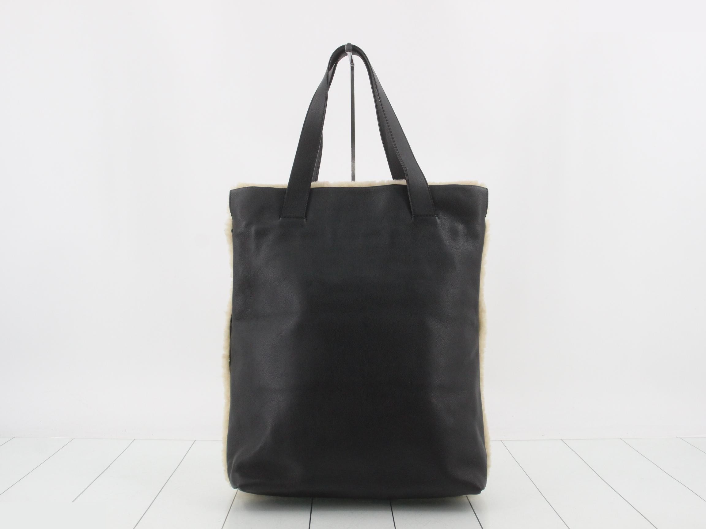 Anagram Shearling Leather Tote Bag — view 2