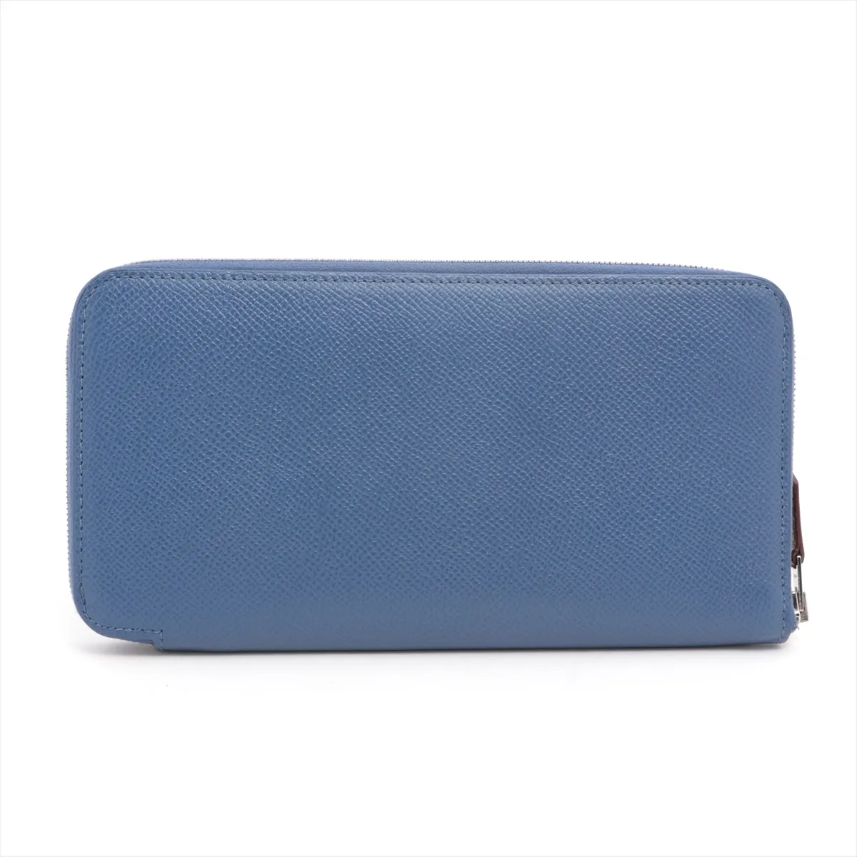 Azap Long Silk-in Vaux Epson Round Zip Wallet Blue Silver Hardware C:2018 — view 2