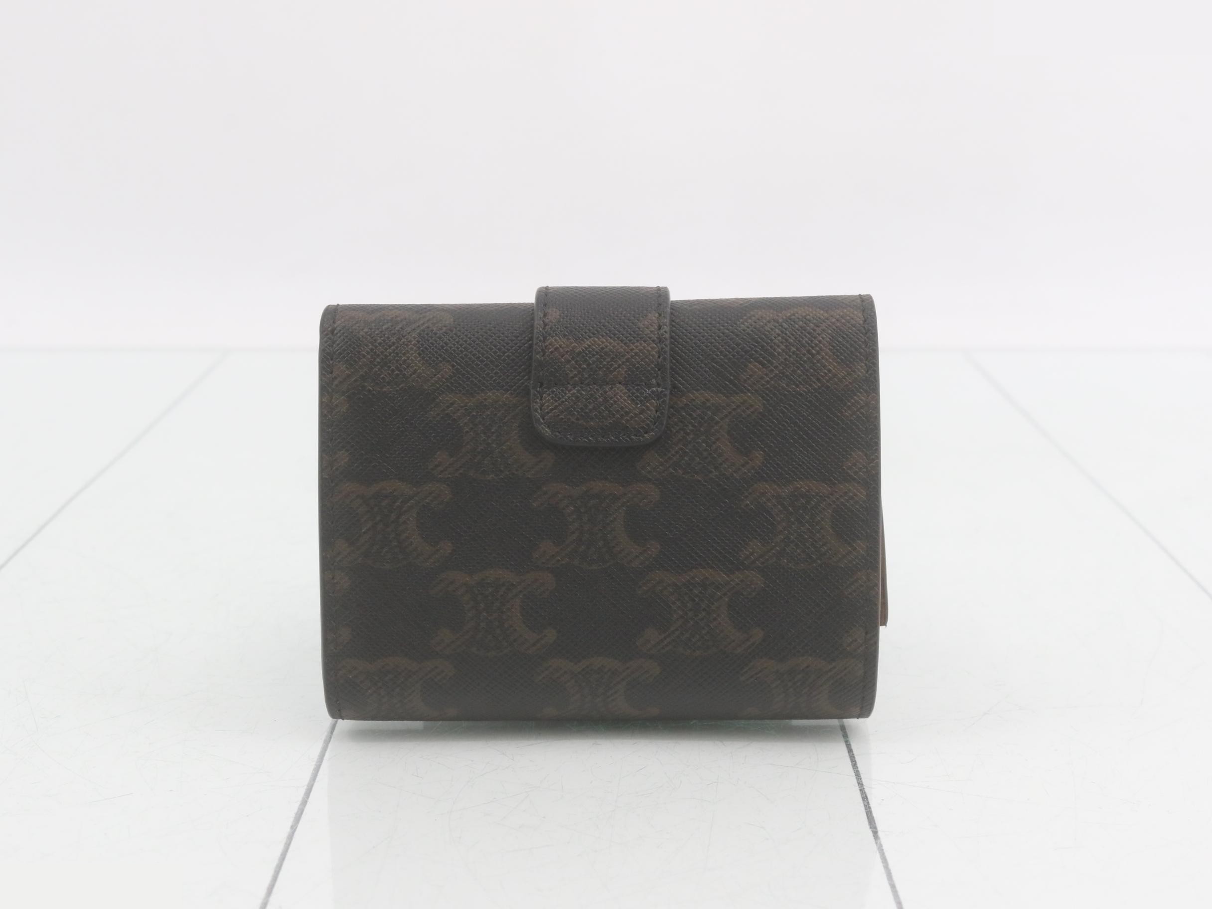 Triomphe Compact Wallet, with protective seal, unused, black/brown — view 2