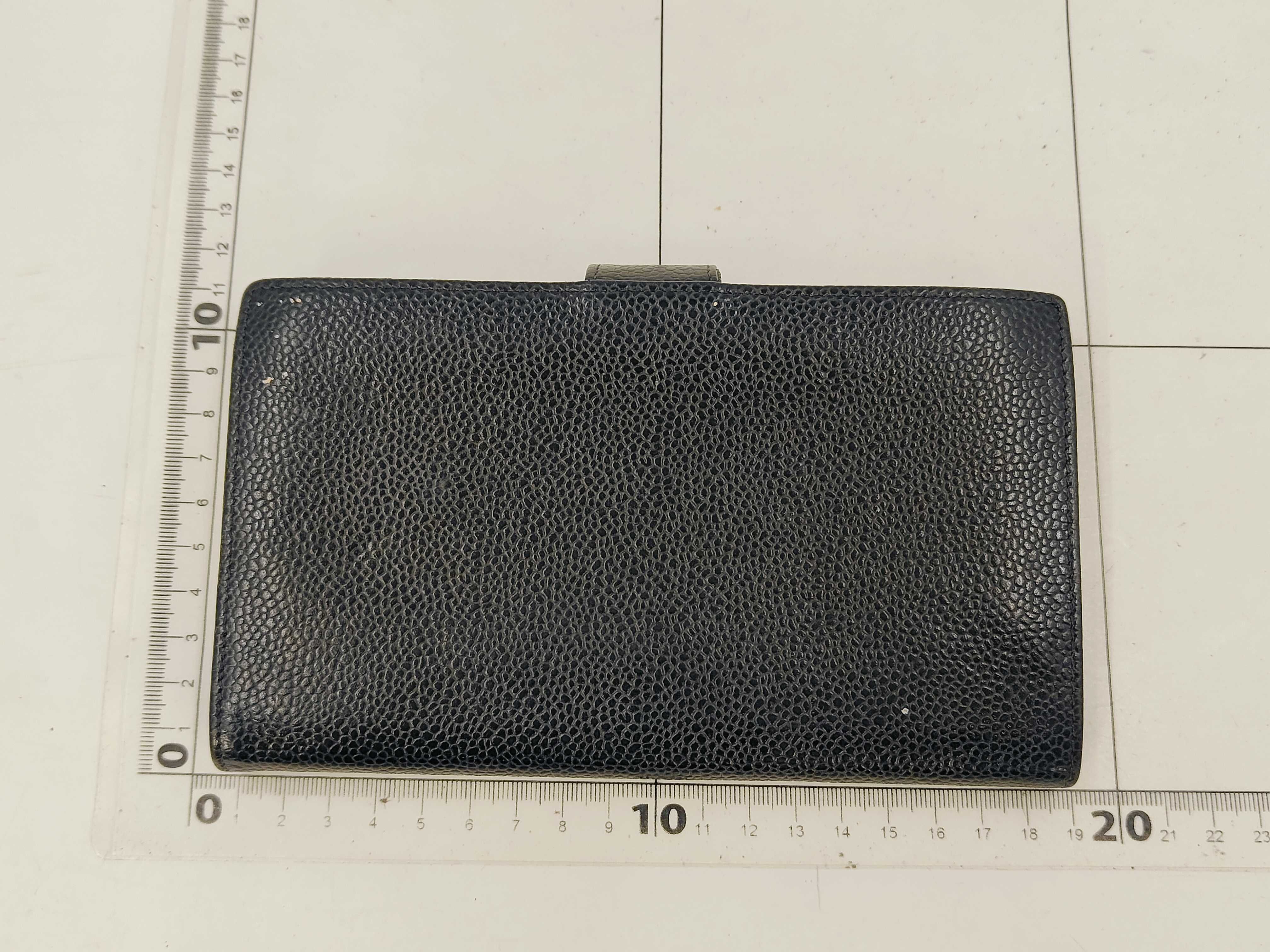 Caviar Leather Bi-fold Wallet, Black, Seal 6558293 — view 2