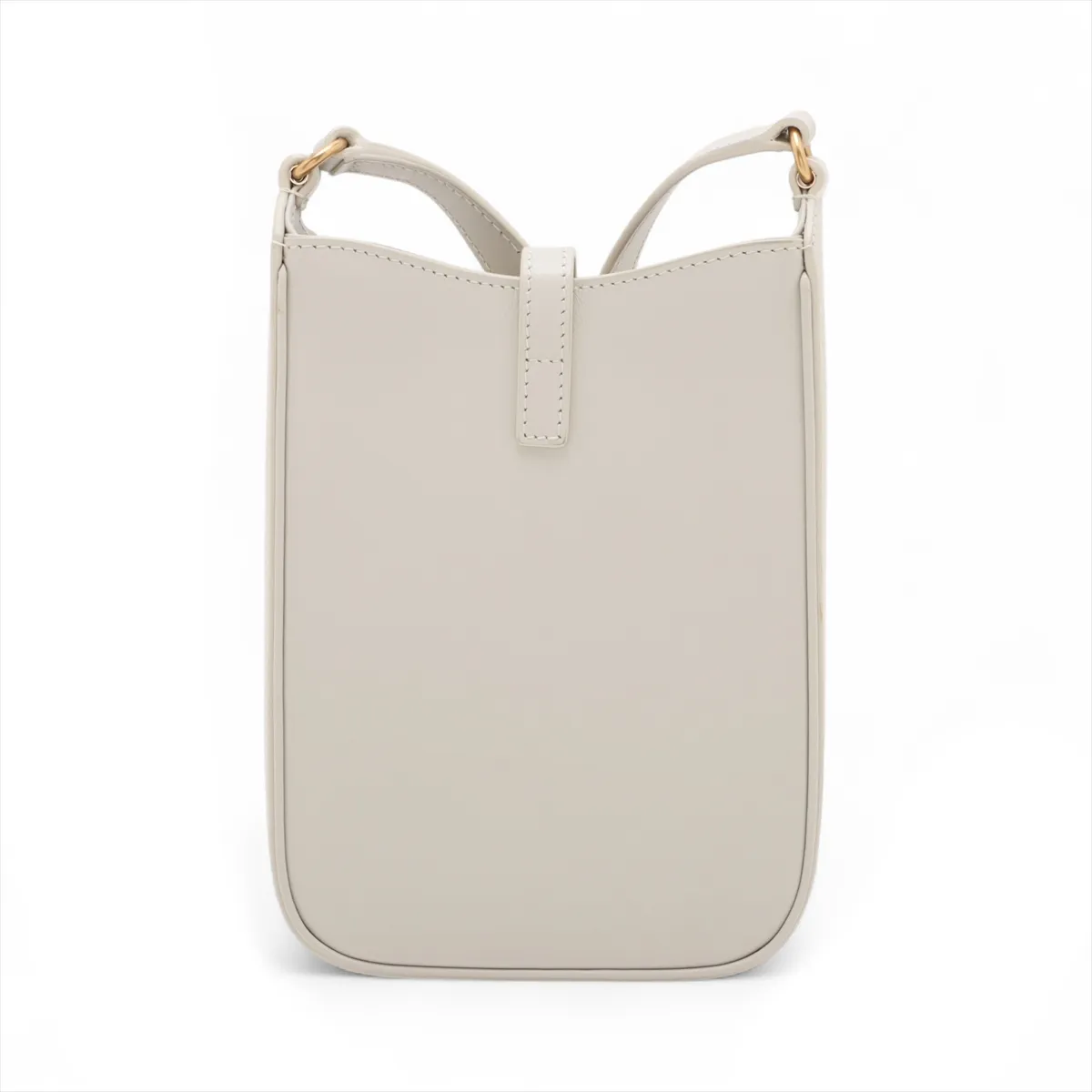 Mini Vertical Leather Shoulder Bag, White, 735214 — view 2