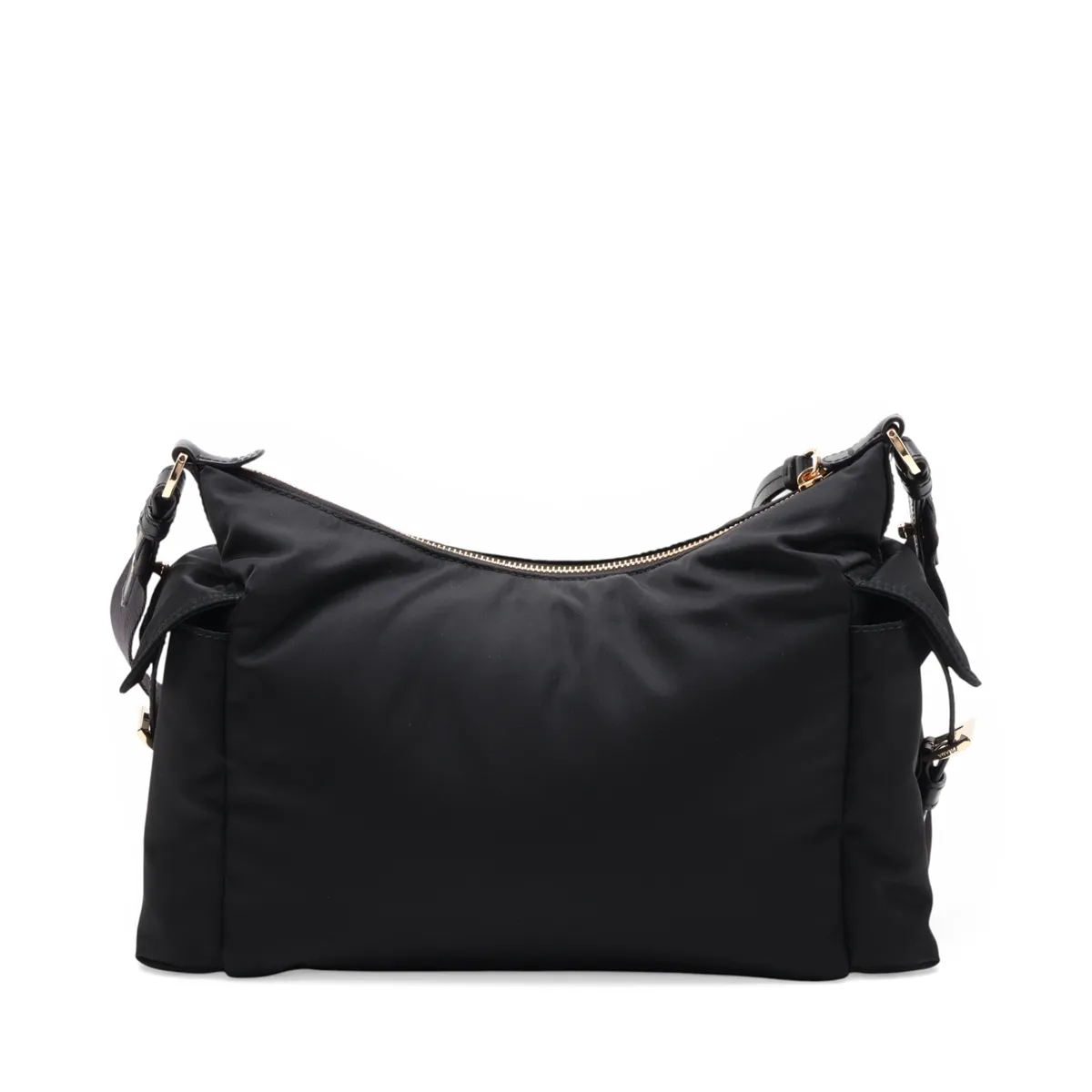 Tessuto Nylon x Leather Shoulder Bag, Black — view 2