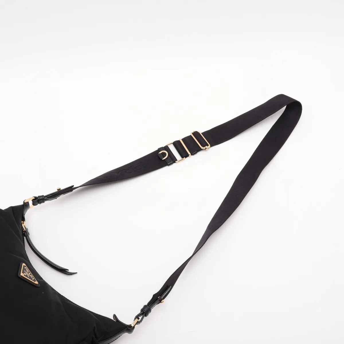 Tessuto Nylon x Leather Shoulder Bag, Black — view 5