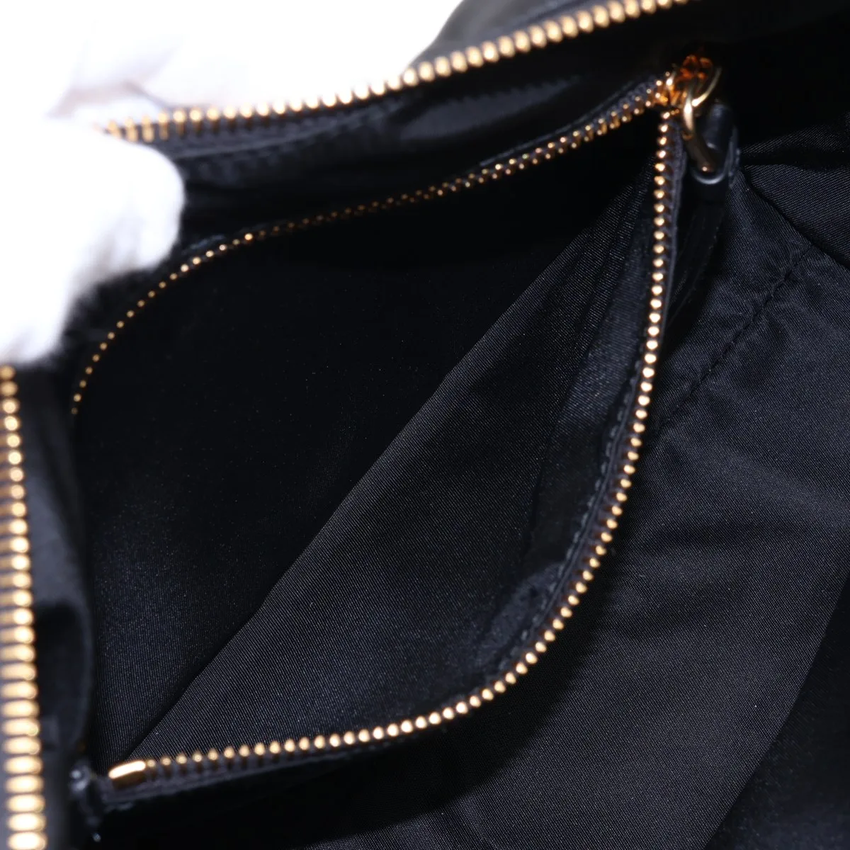 Tessuto Nylon x Leather Shoulder Bag, Black — view 8