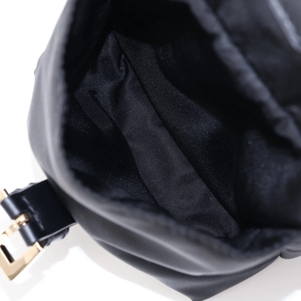Tessuto Nylon x Leather Shoulder Bag, Black — view 10