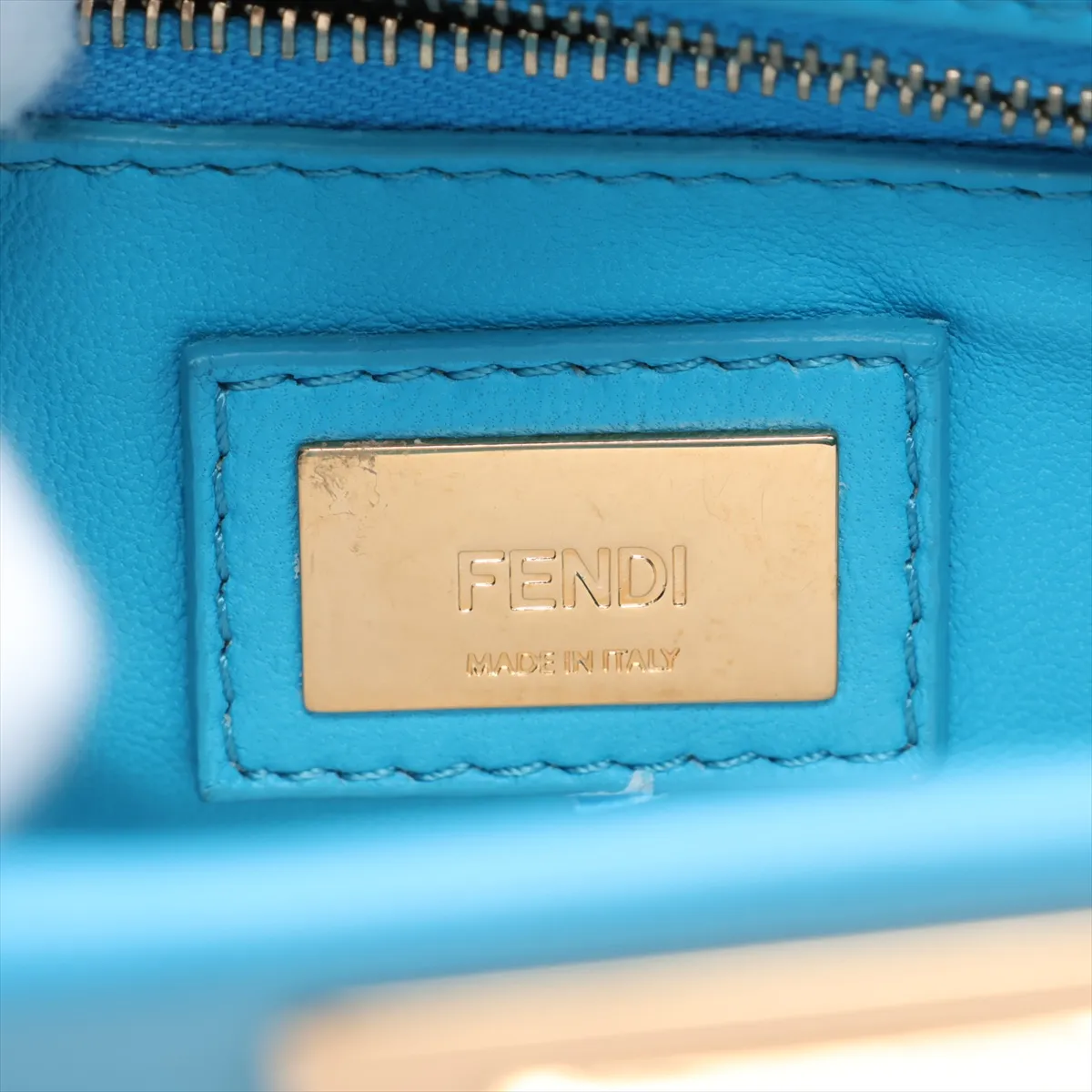 Mini Peekaboo 8BN244 Leather 2-Way Handbag, Blue — view 12