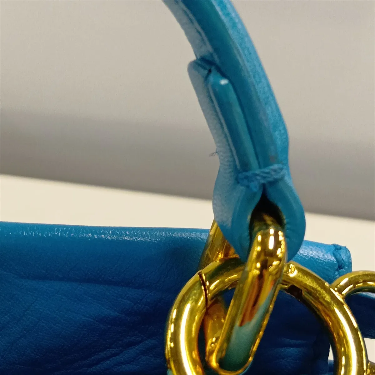 Mini Peekaboo 8BN244 Leather 2-Way Handbag, Blue — view 14