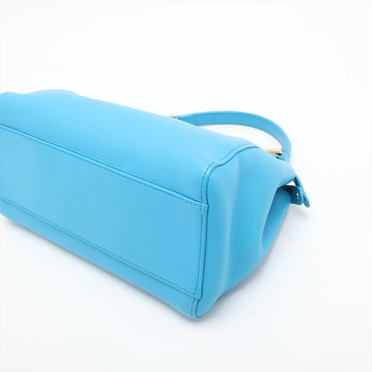 Mini Peekaboo 8BN244 Leather 2-Way Handbag, Blue — view 3
