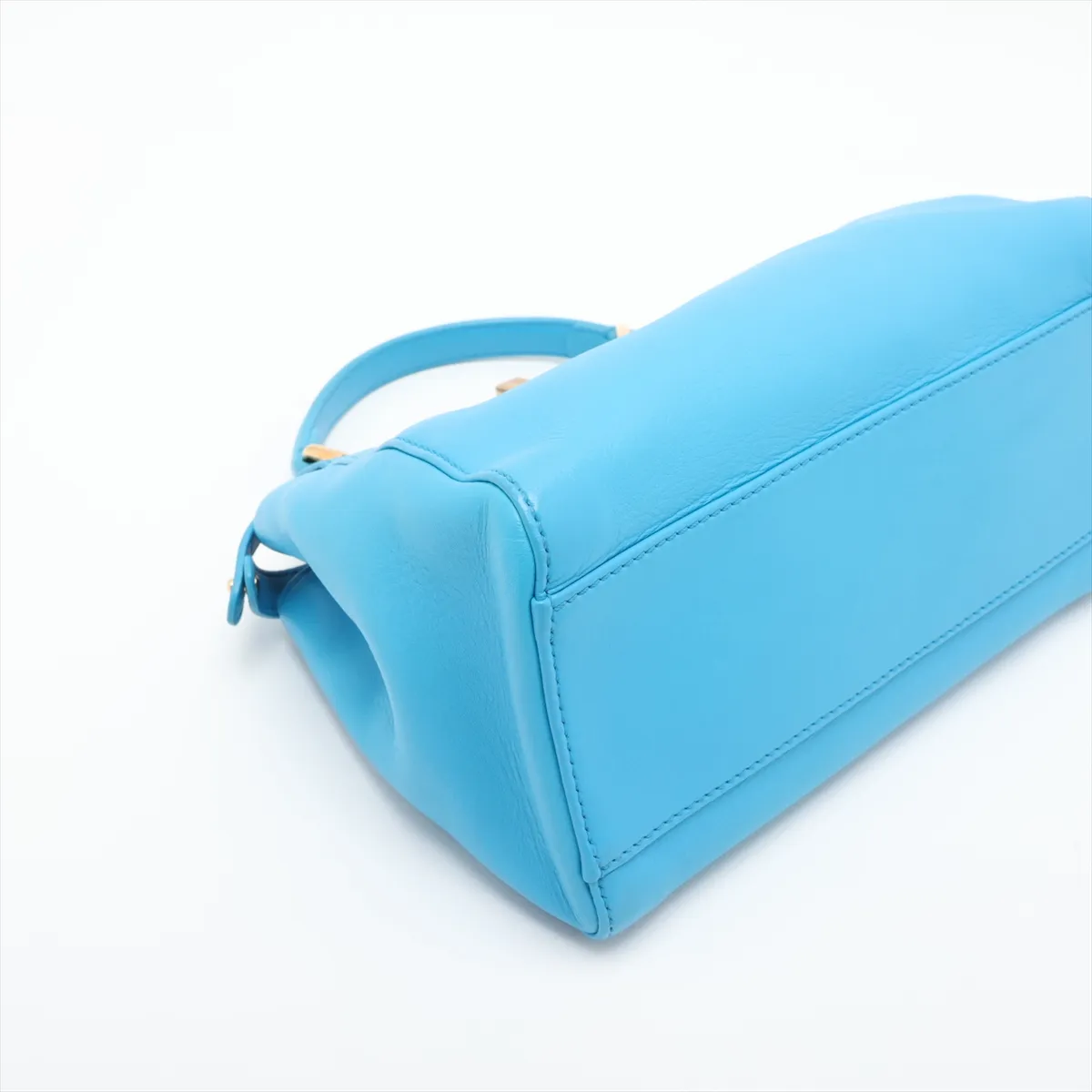 Mini Peekaboo 8BN244 Leather 2-Way Handbag, Blue — view 4