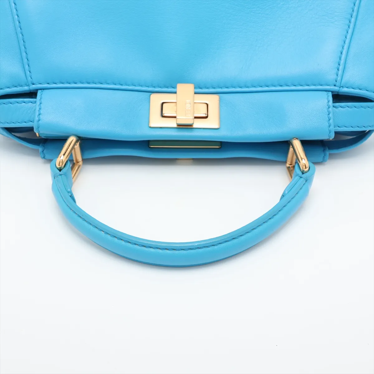 Mini Peekaboo 8BN244 Leather 2-Way Handbag, Blue — view 5
