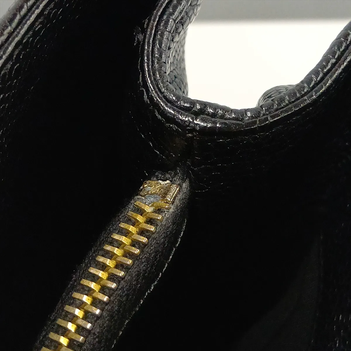 GST Caviar Skin Chain Tote Bag, Black with Gold Hardware — view 13