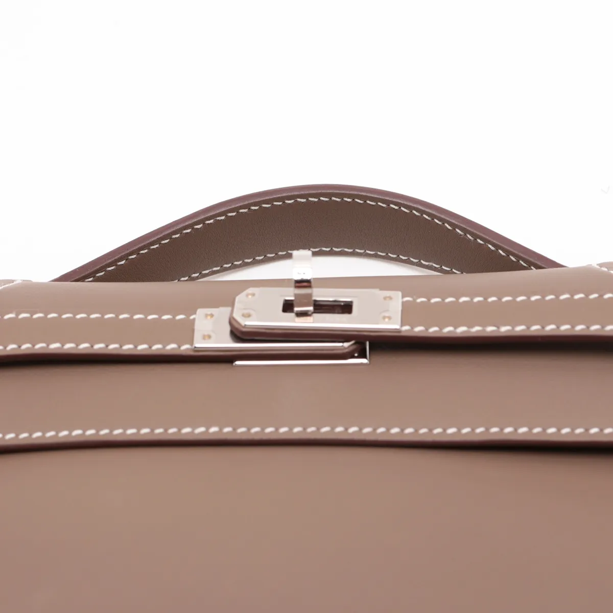 [Individually packaged] Hermes Pochette Kelly Mini, Veau Swift, Etoupe, Silver Hardware, G: 2026 — view 6