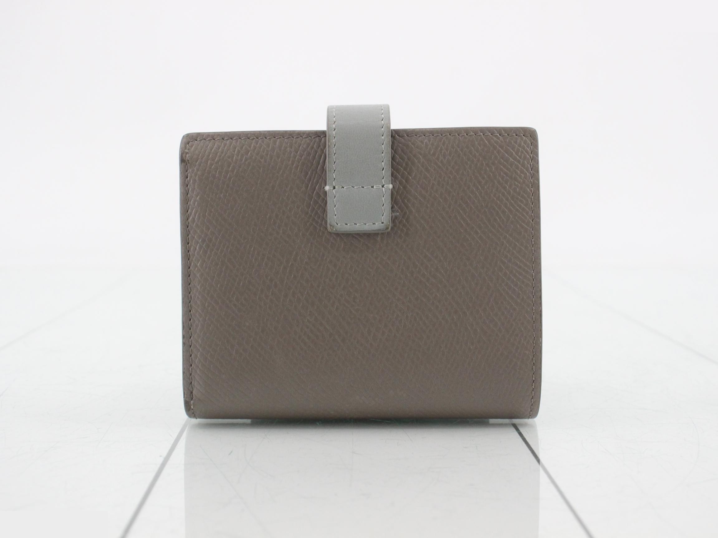 trifold wallet, light blue, leather — view 2