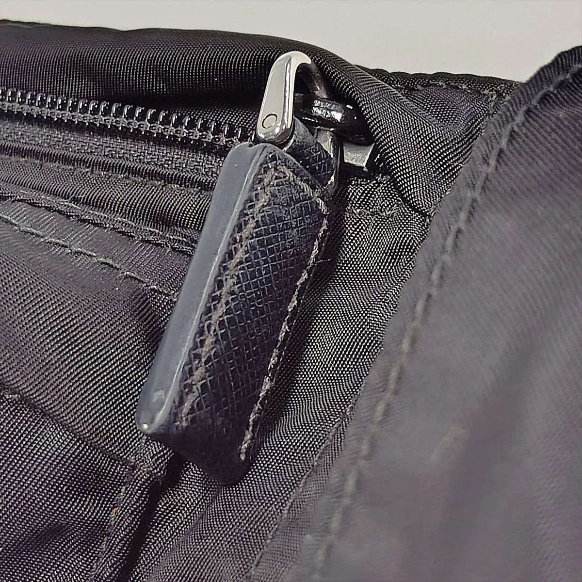 Tessuto Nylon x Leather Body Bag, Black — view 12