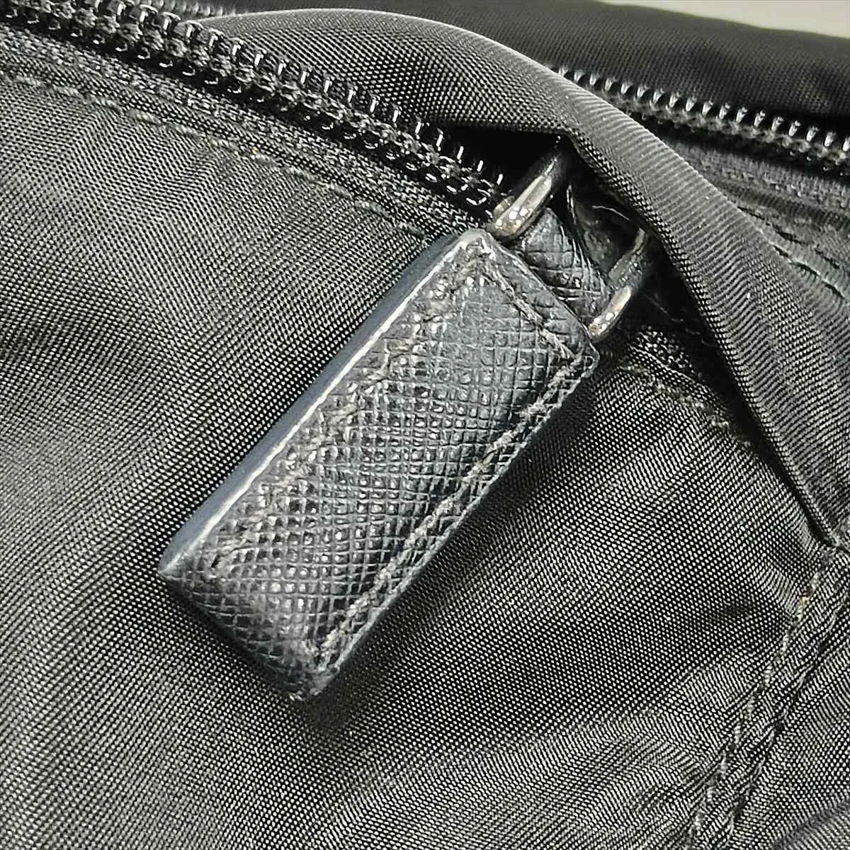 Tessuto Nylon x Leather Body Bag, Black — view 13