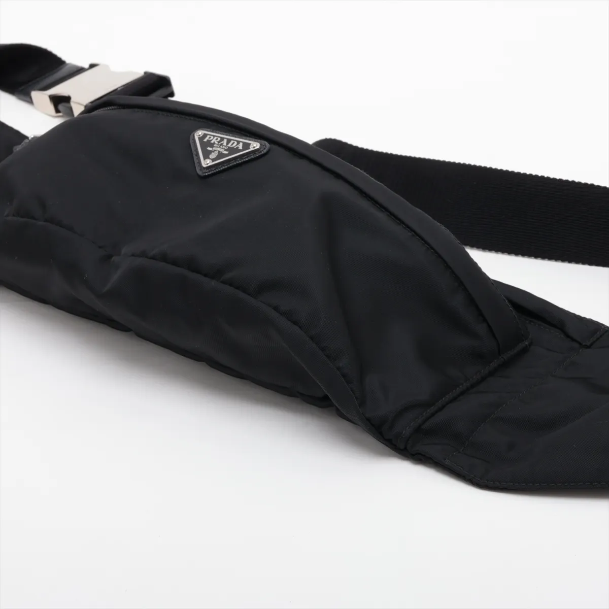 Tessuto Nylon x Leather Body Bag, Black — view 3
