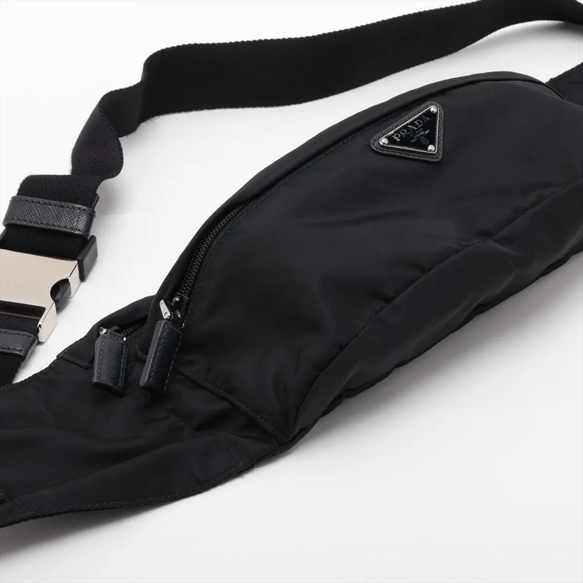 Tessuto Nylon x Leather Body Bag, Black — view 4