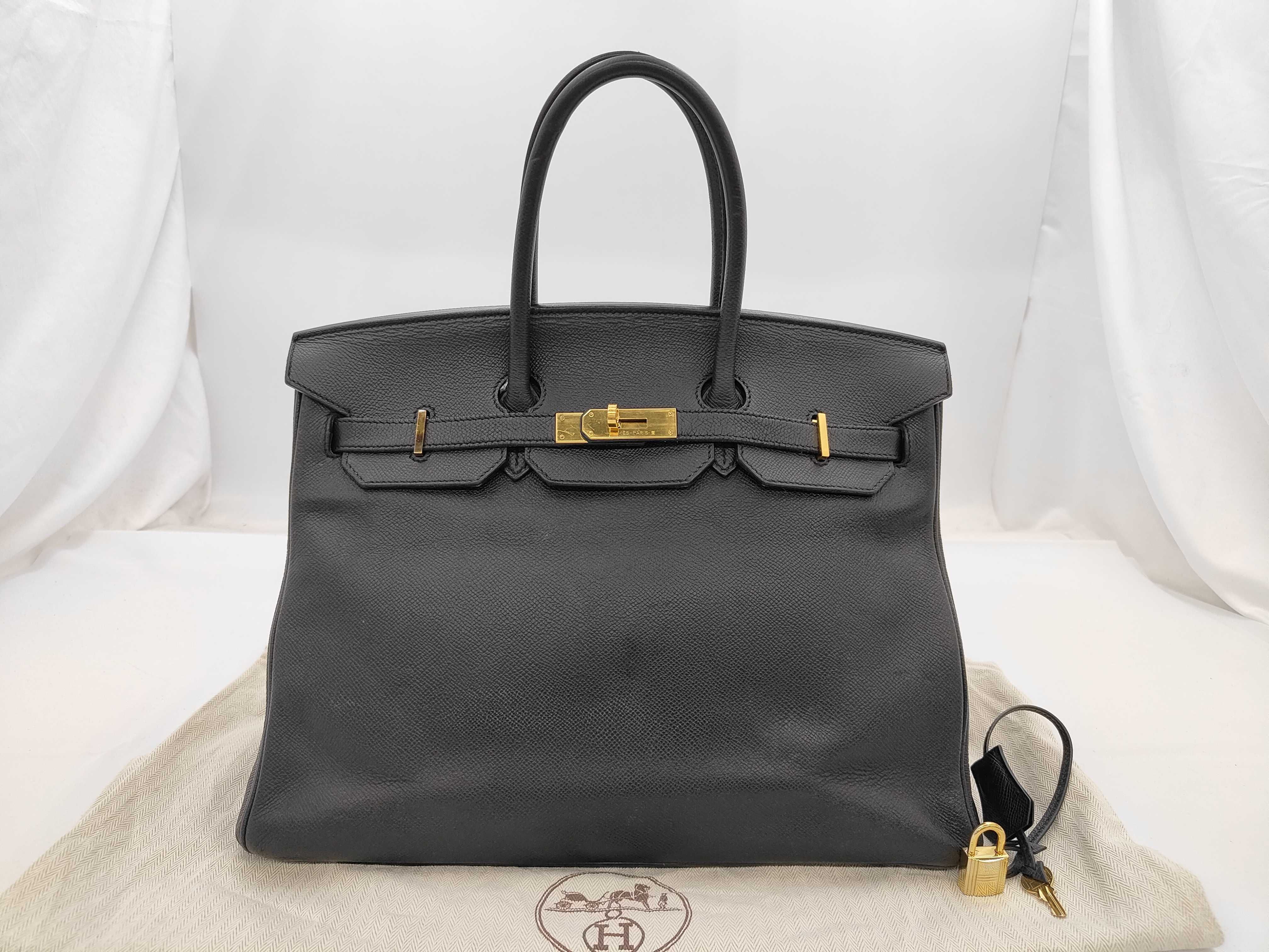 Birkin 35, Veau Epsom leather, black, gold hardware, C stamp, 2018 model year. Handbag.