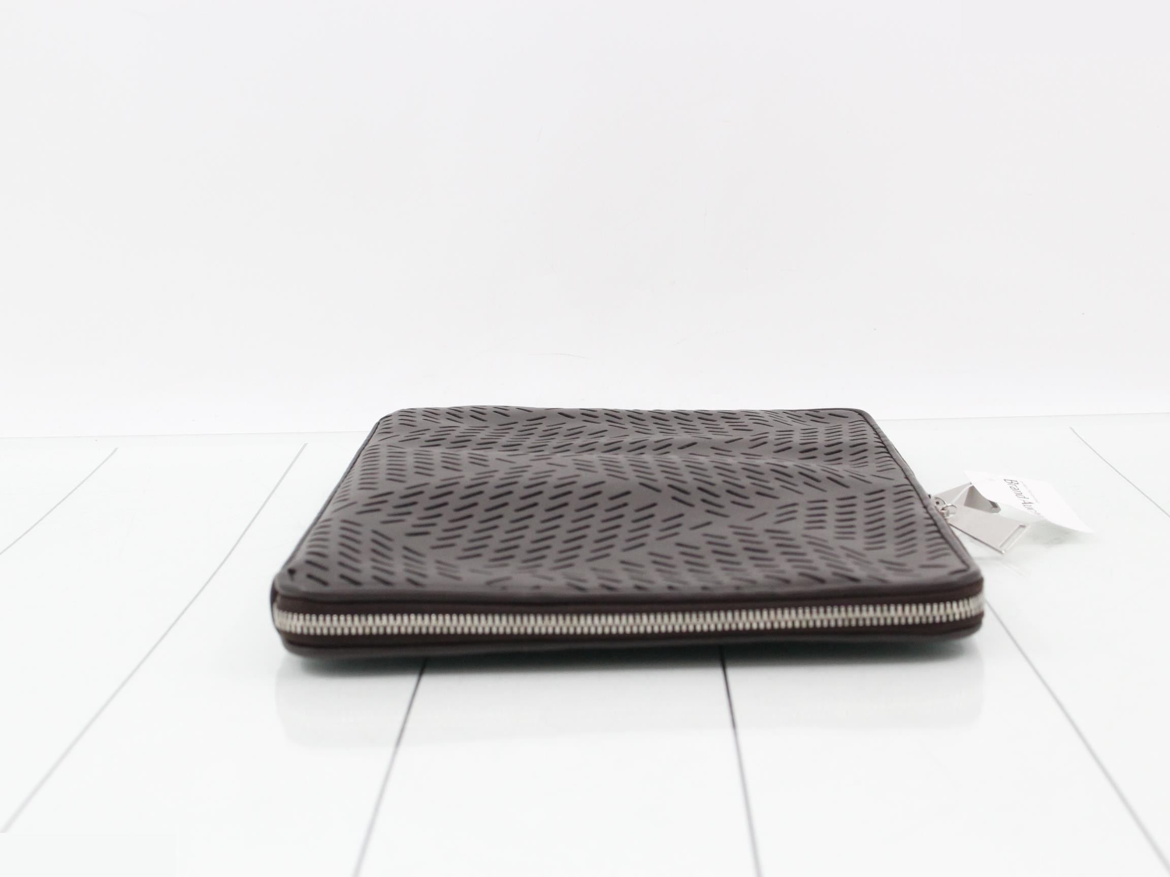 Maxi Intrecciato Clutch Bag, Leather, Brown — view 3