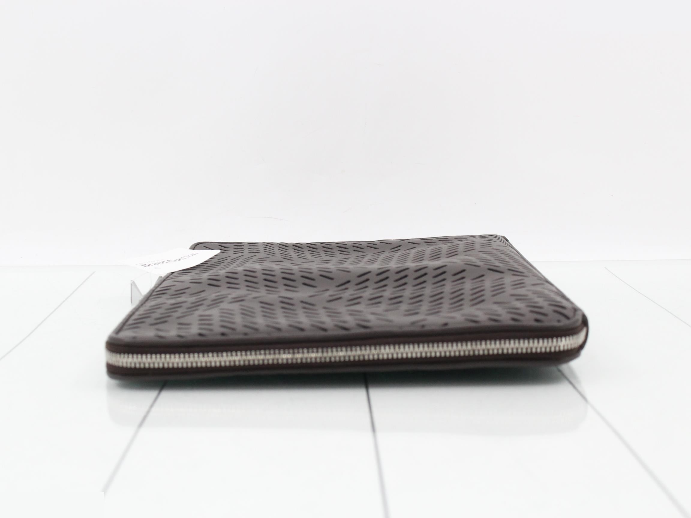 Maxi Intrecciato Clutch Bag, Leather, Brown — view 4