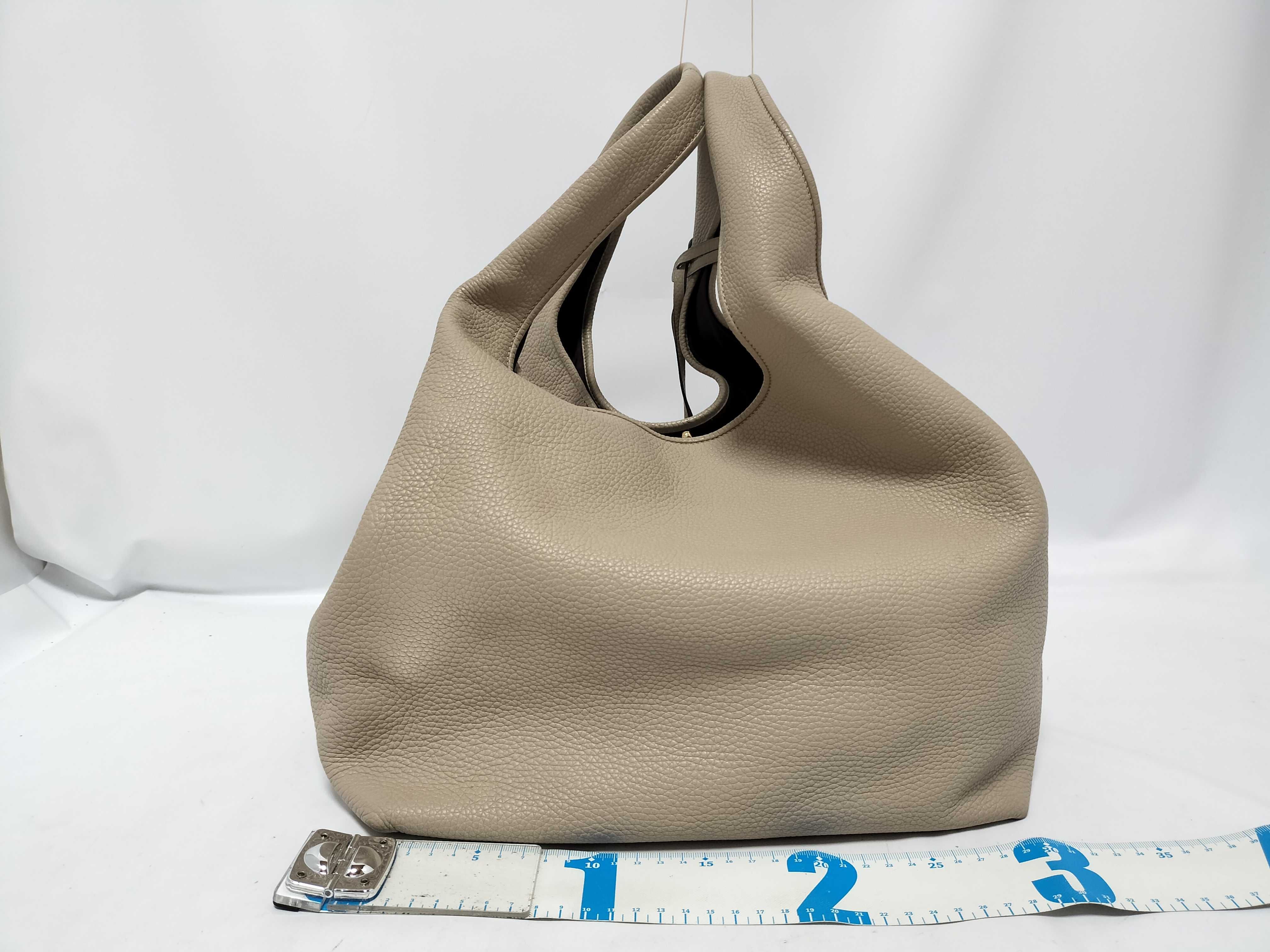 Callie Leather Handbag, Beige — view 2