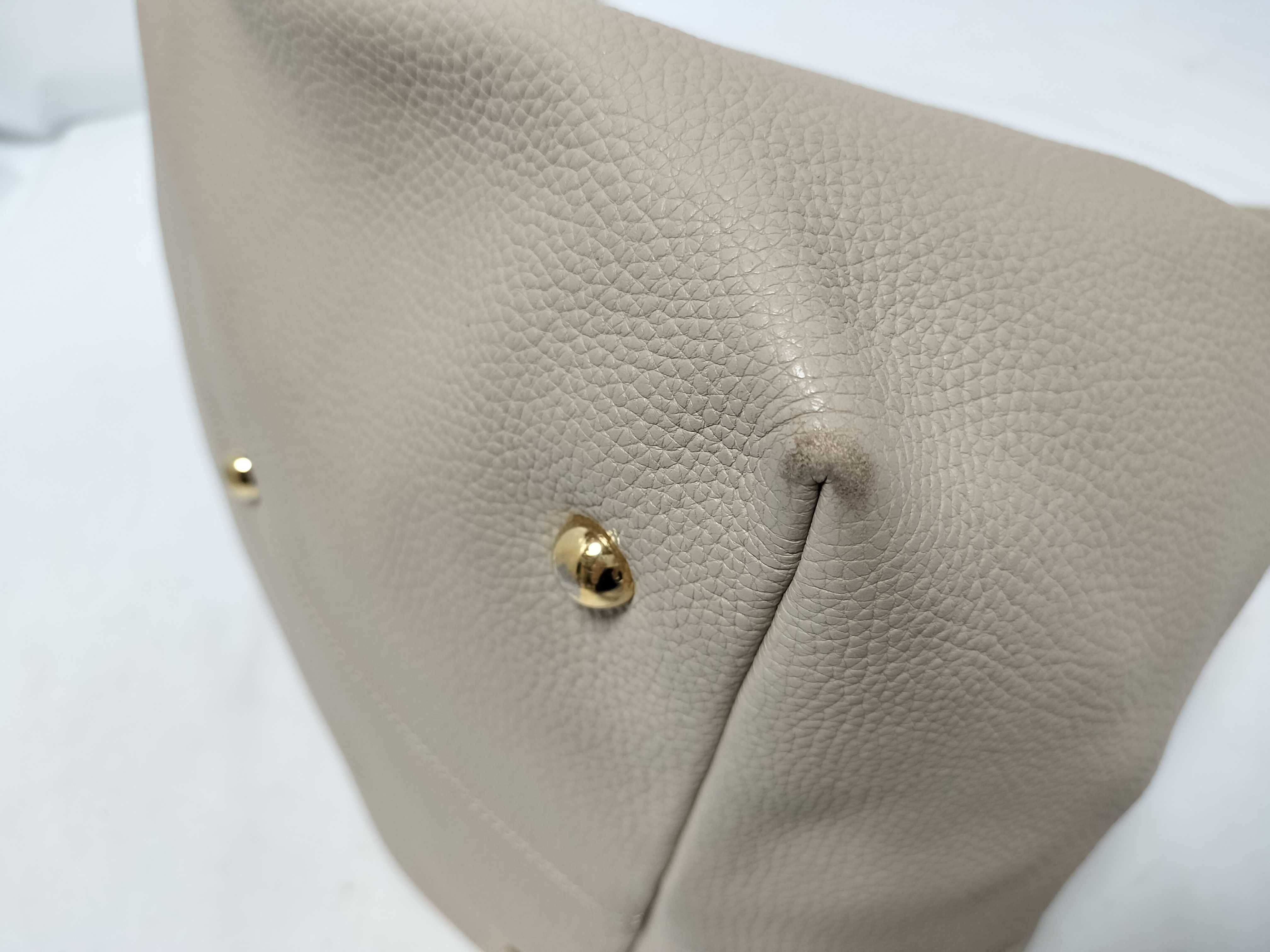 Callie Leather Handbag, Beige — view 7