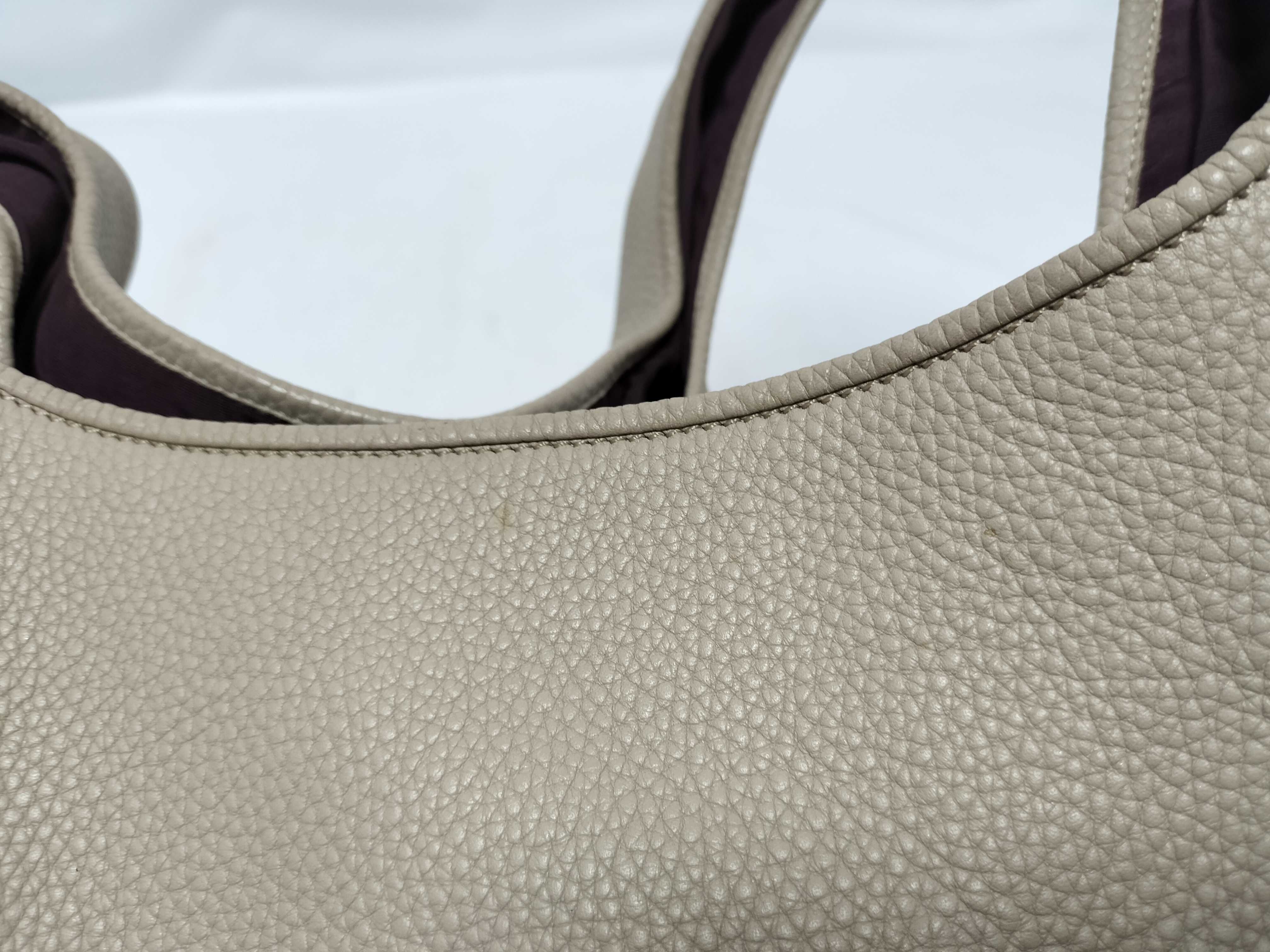 Callie Leather Handbag, Beige — view 8