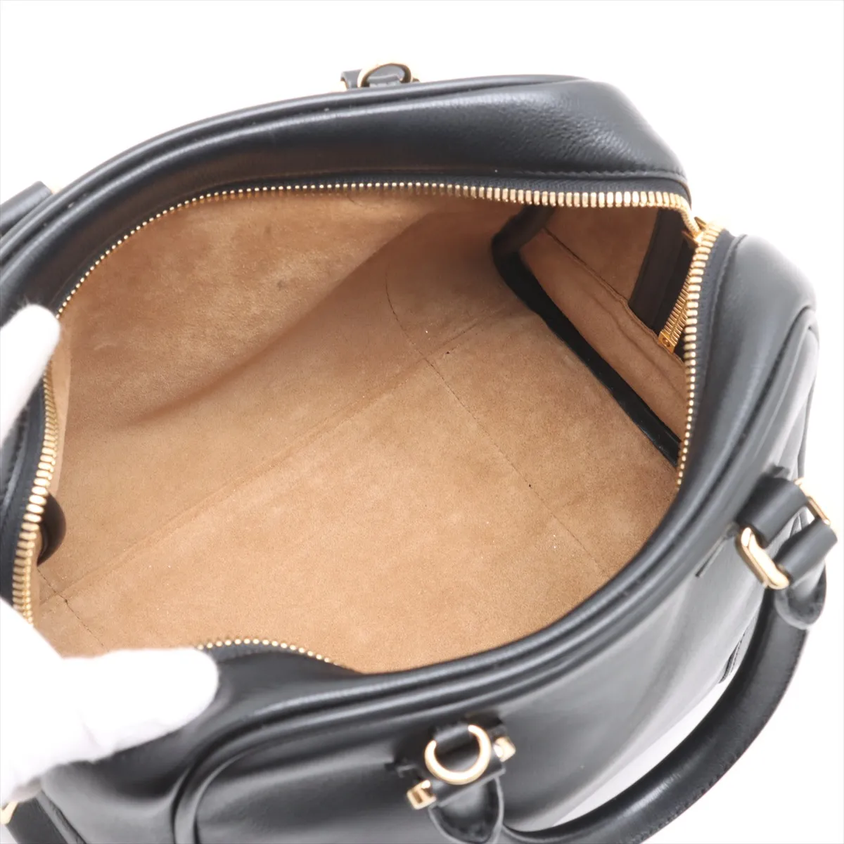 Amazona 28 Leather 2-Way Handbag, Black — view 8