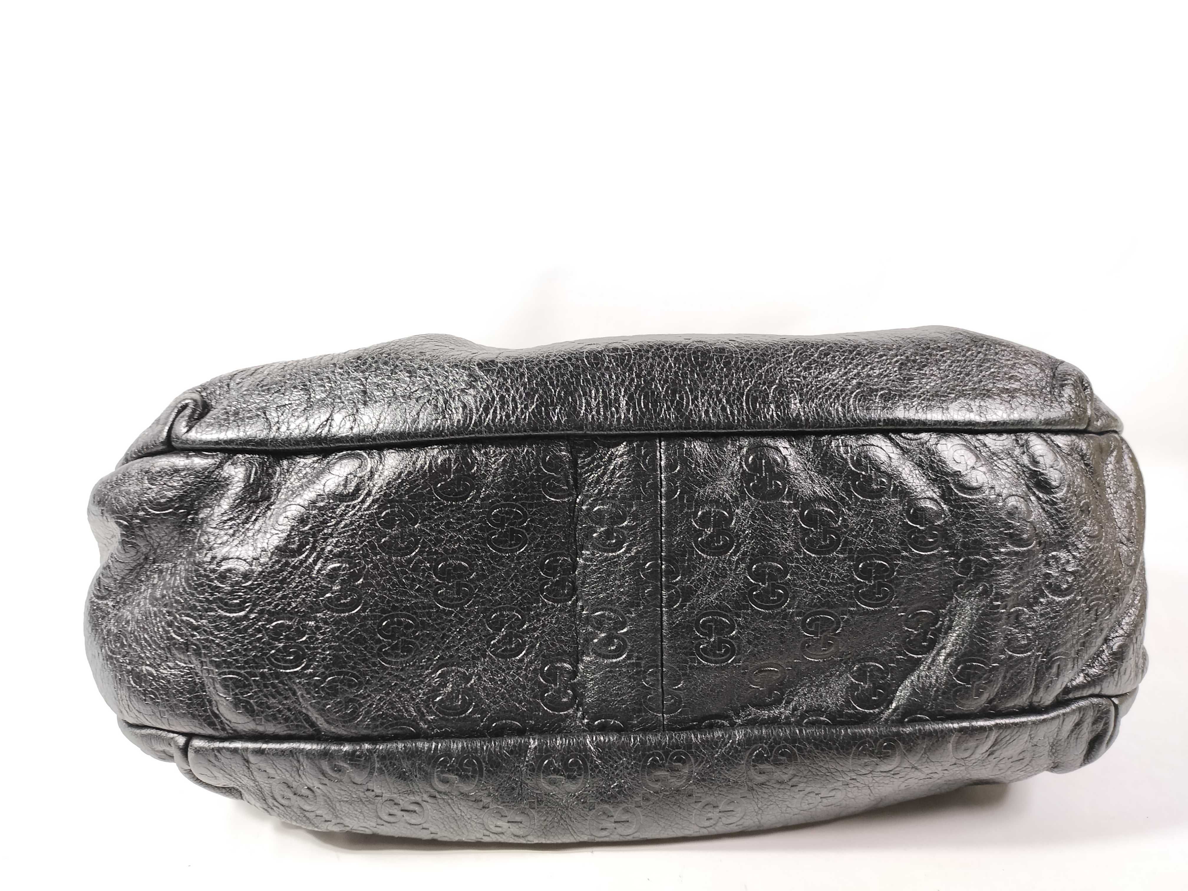 Guccissima One-Shoulder Bag, Guccissima Leather, Black, GG Pattern Shoulder Bag — view 7