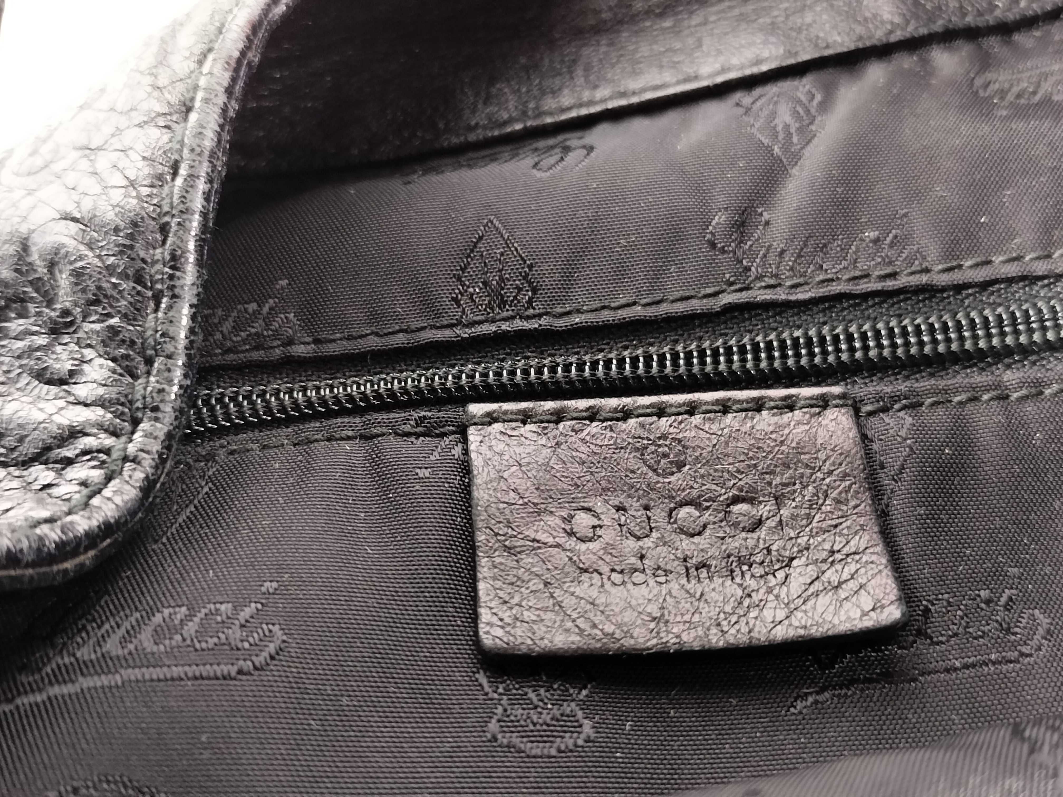 Guccissima One-Shoulder Bag, Guccissima Leather, Black, GG Pattern Shoulder Bag — view 9